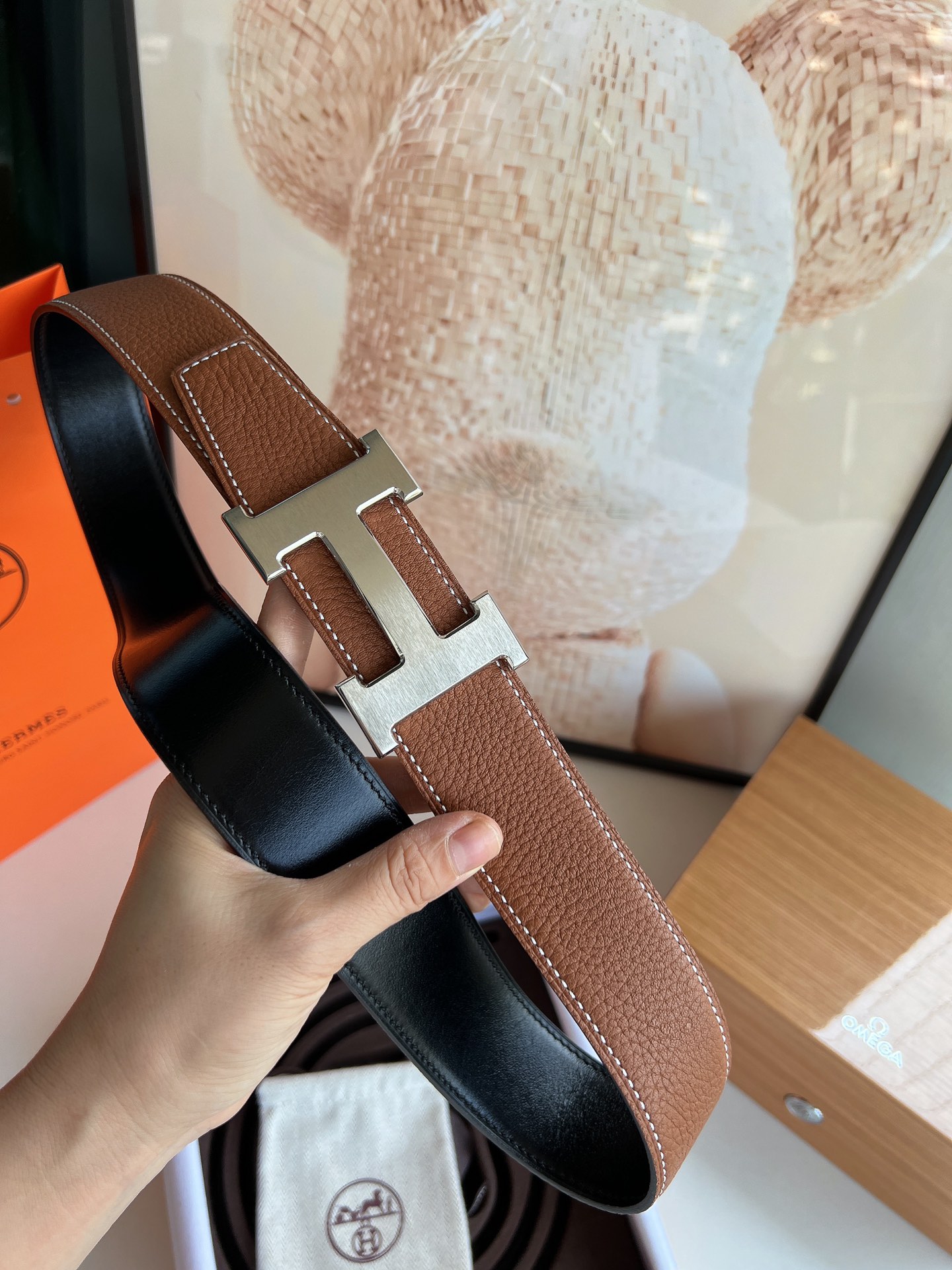 Hermès Male Leather Belt Top Grain Leather S-m