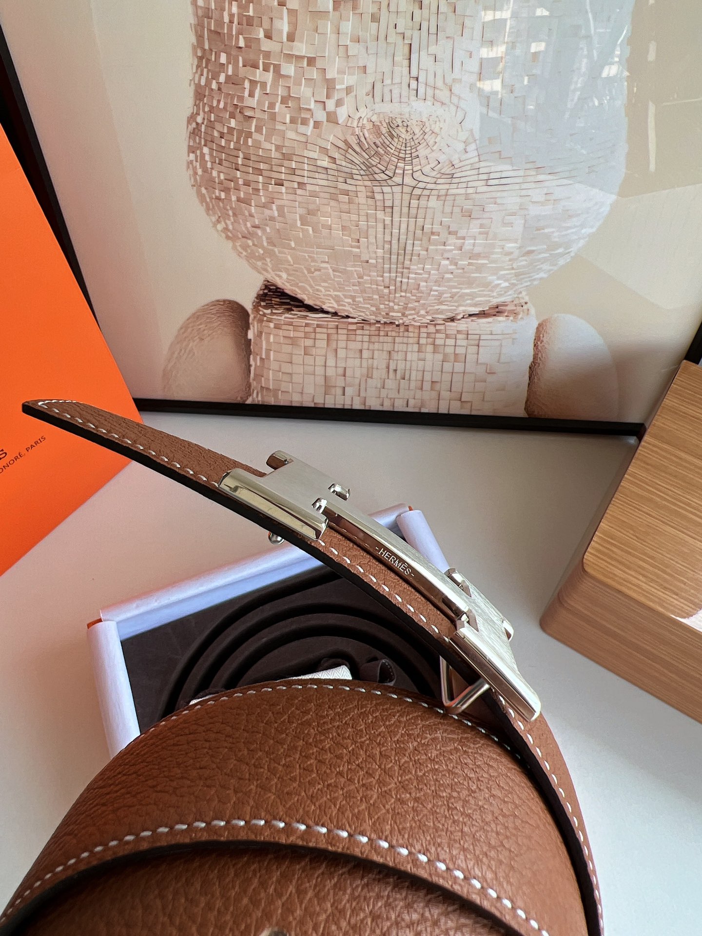 Hermès Male Leather Belt Top Grain Leather S-m