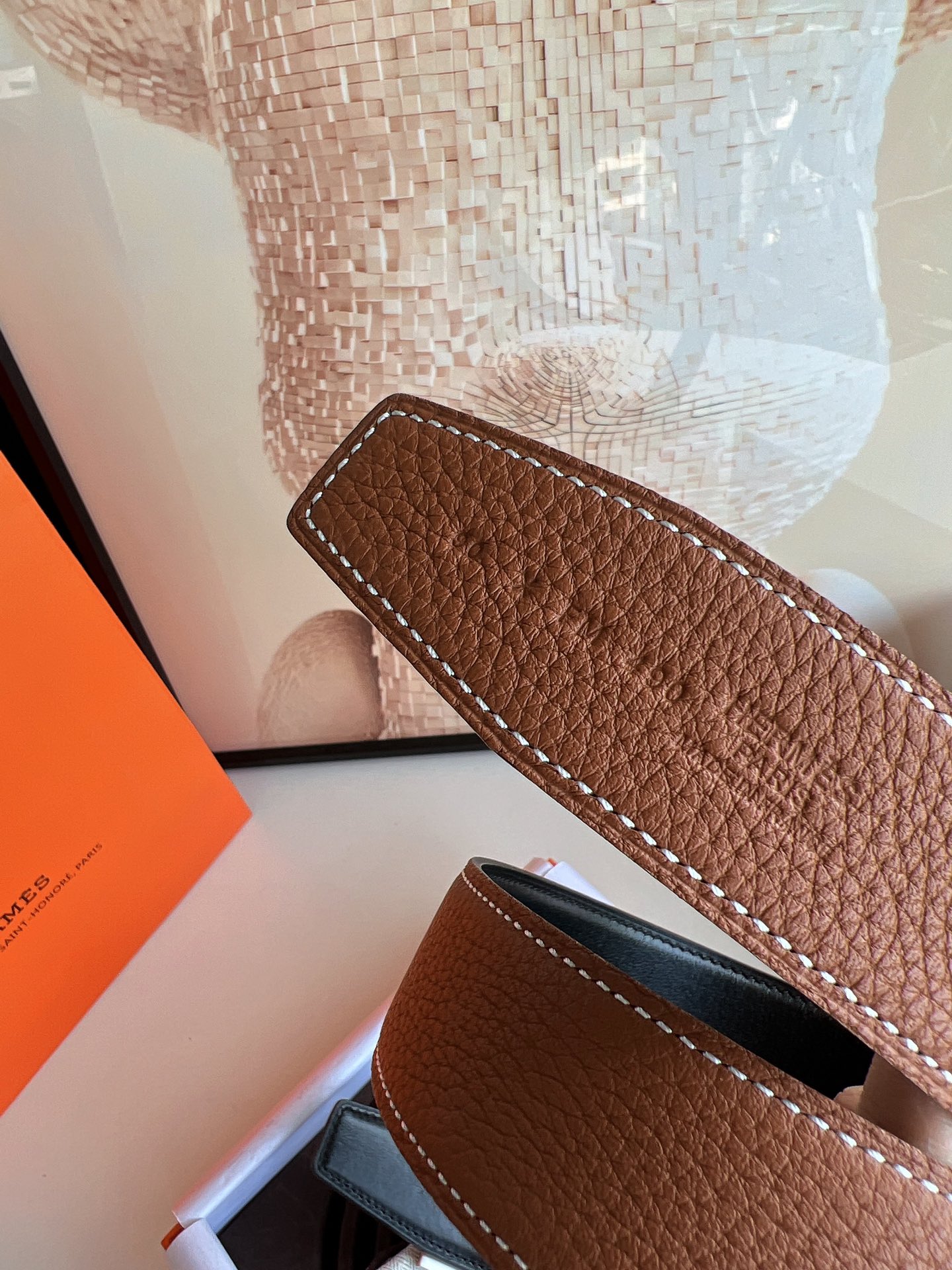 Hermès Male Leather Belt Top Grain Leather S-m