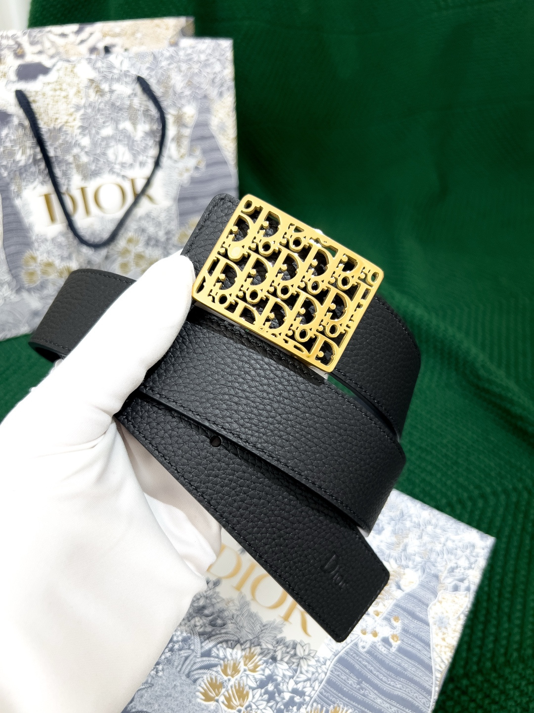 Dior Male Leather Belt Top Grain Leather 35mm