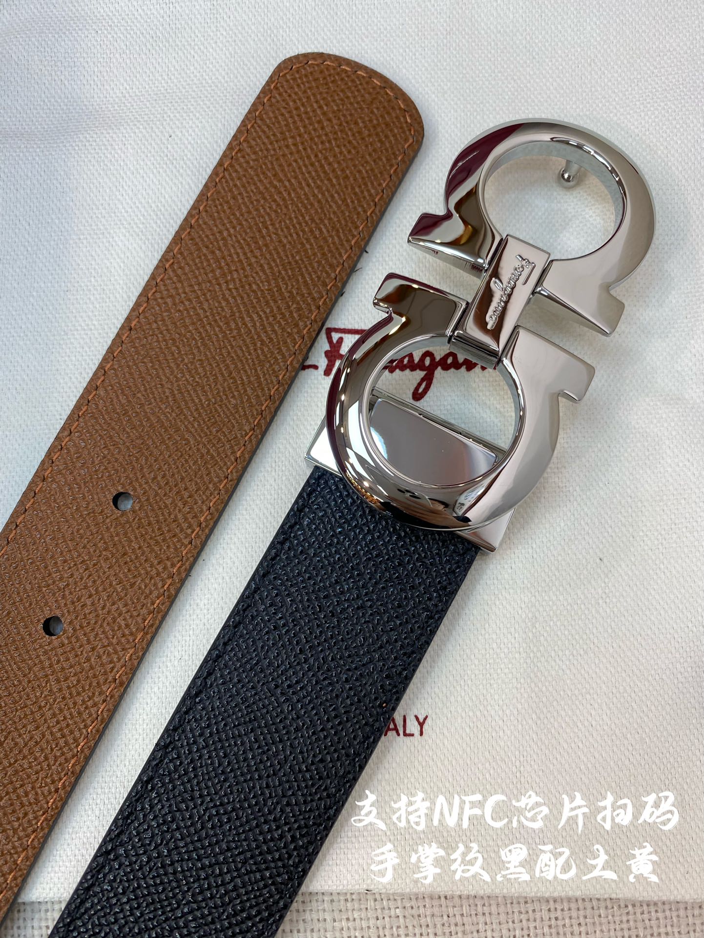 Salvatore Ferragamo Male Leather Belt Cow Leather M