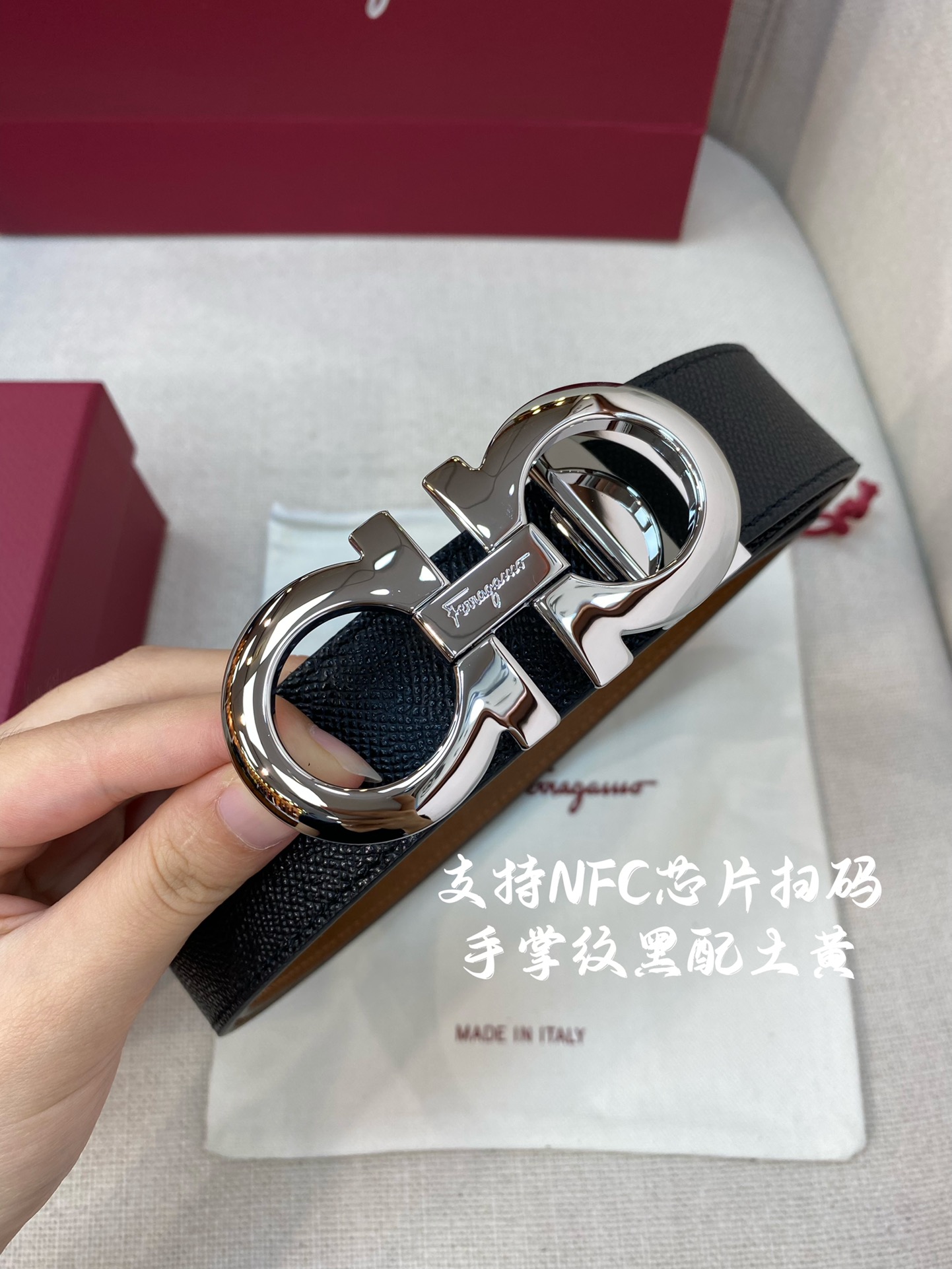 Salvatore Ferragamo Male Leather Belt Cow Leather M