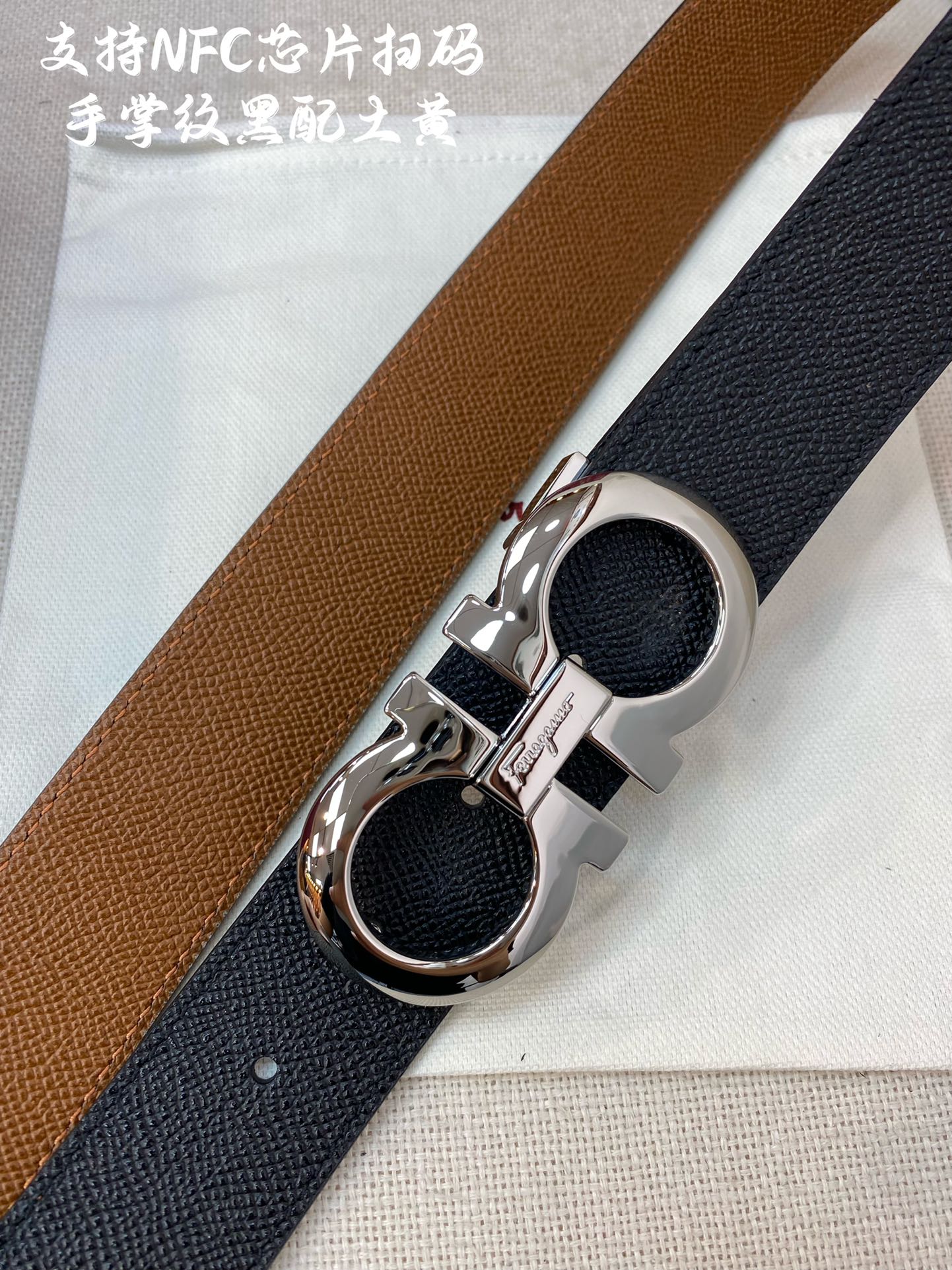 Salvatore Ferragamo Male Leather Belt Cow Leather M