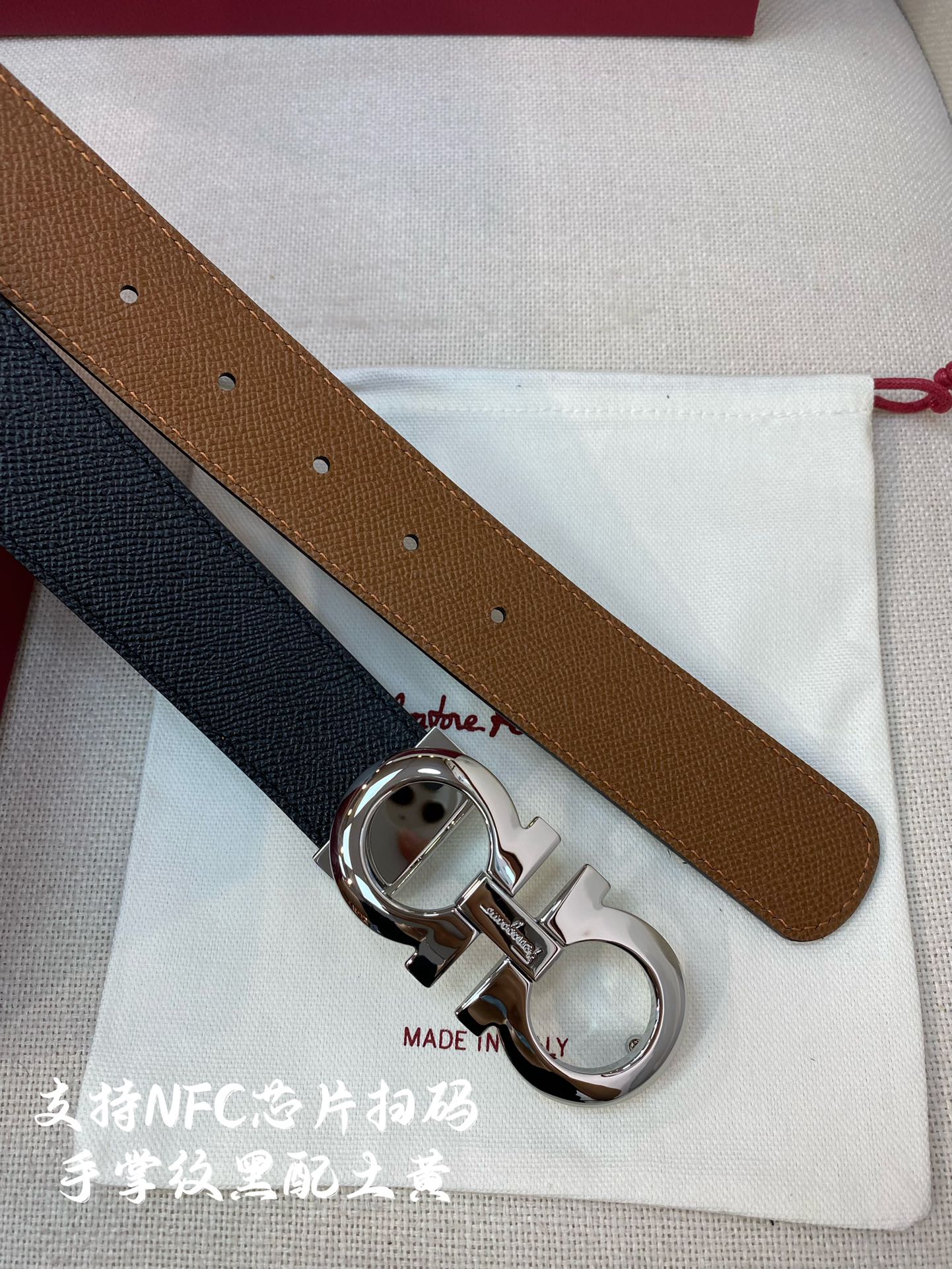 Salvatore Ferragamo Male Leather Belt Cow Leather M