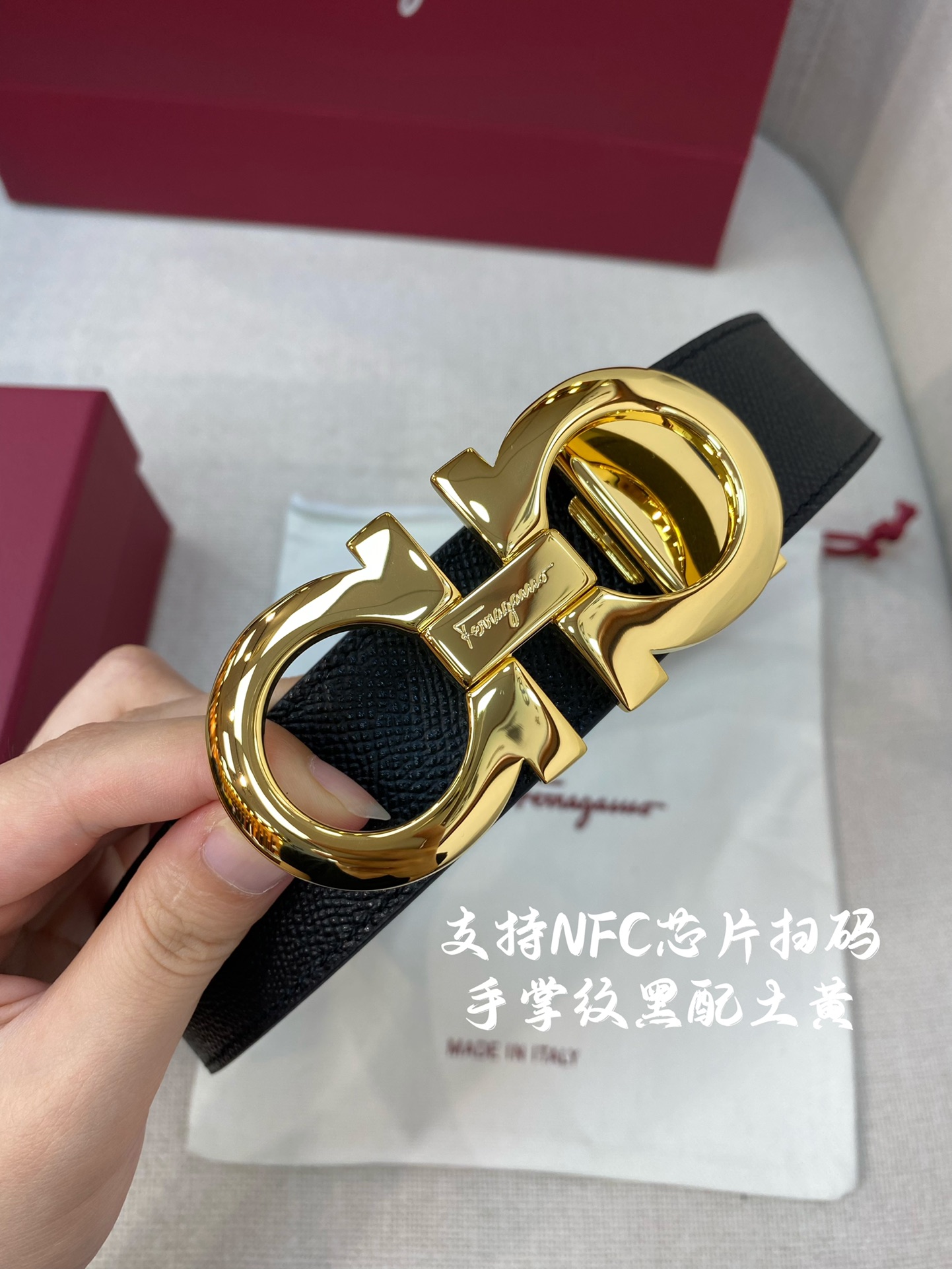 Salvatore Ferragamo Male Leather Belt Cow Leather M