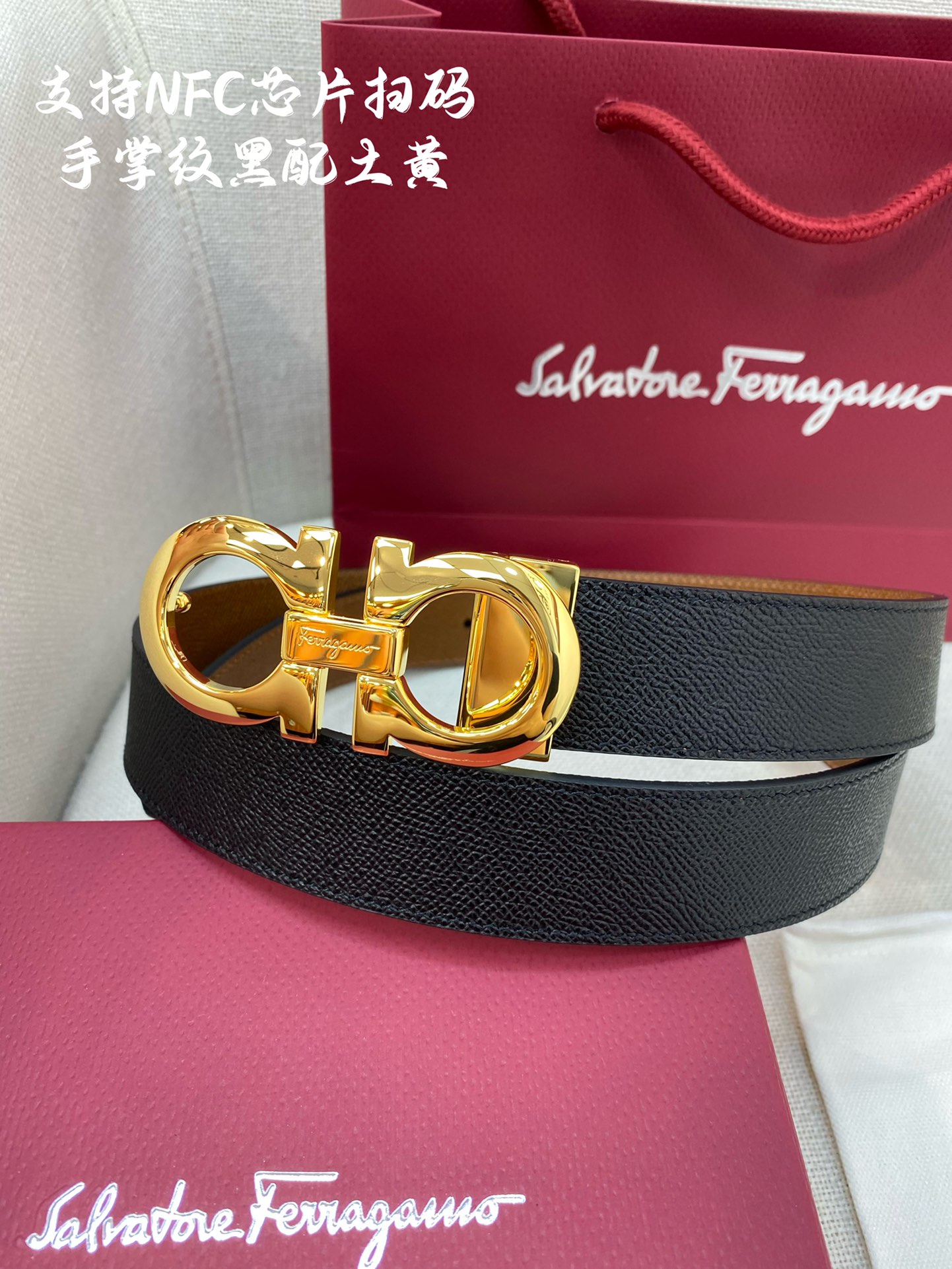 Salvatore Ferragamo Male Leather Belt Cow Leather M