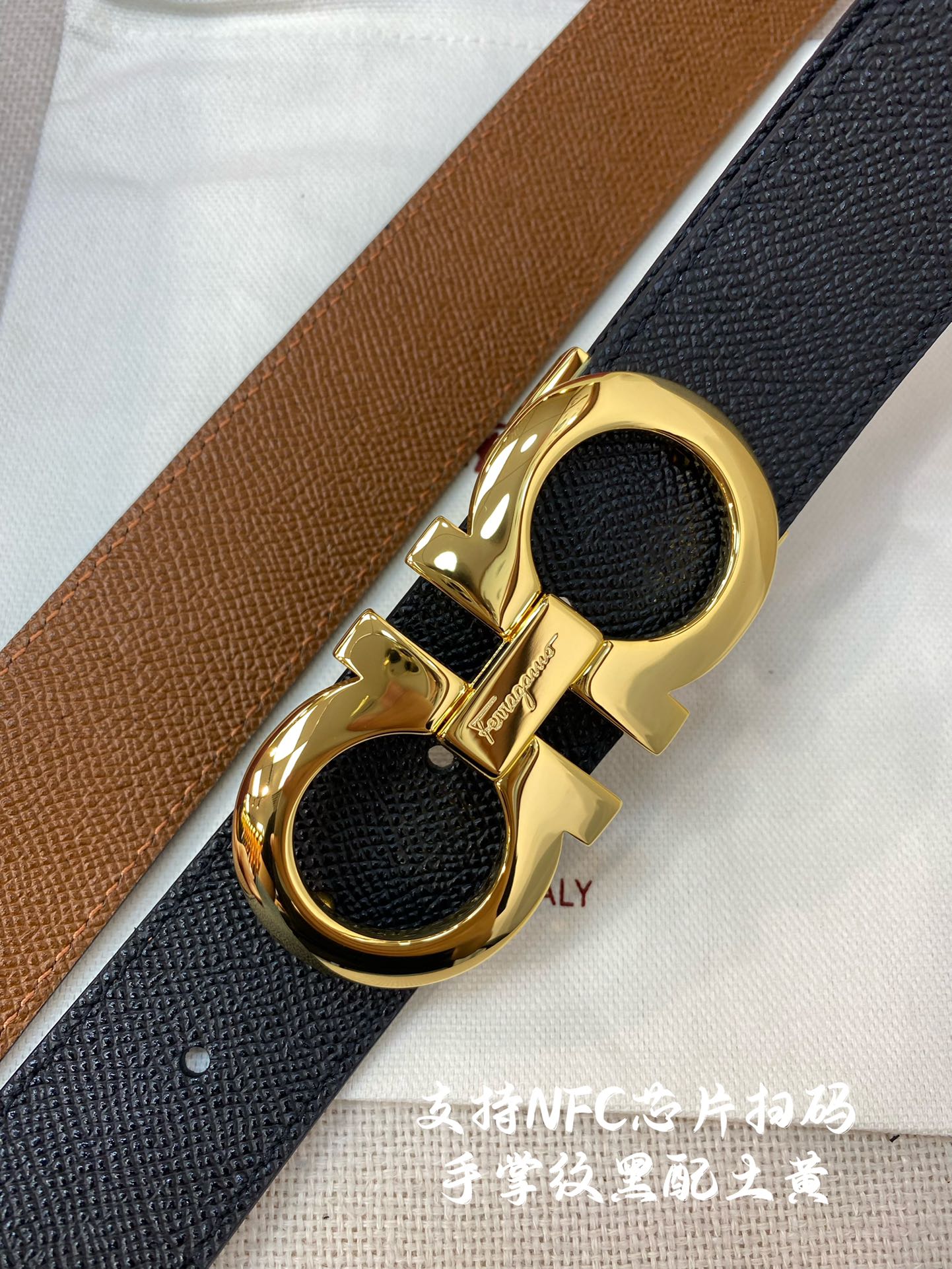 Salvatore Ferragamo Male Leather Belt Cow Leather M