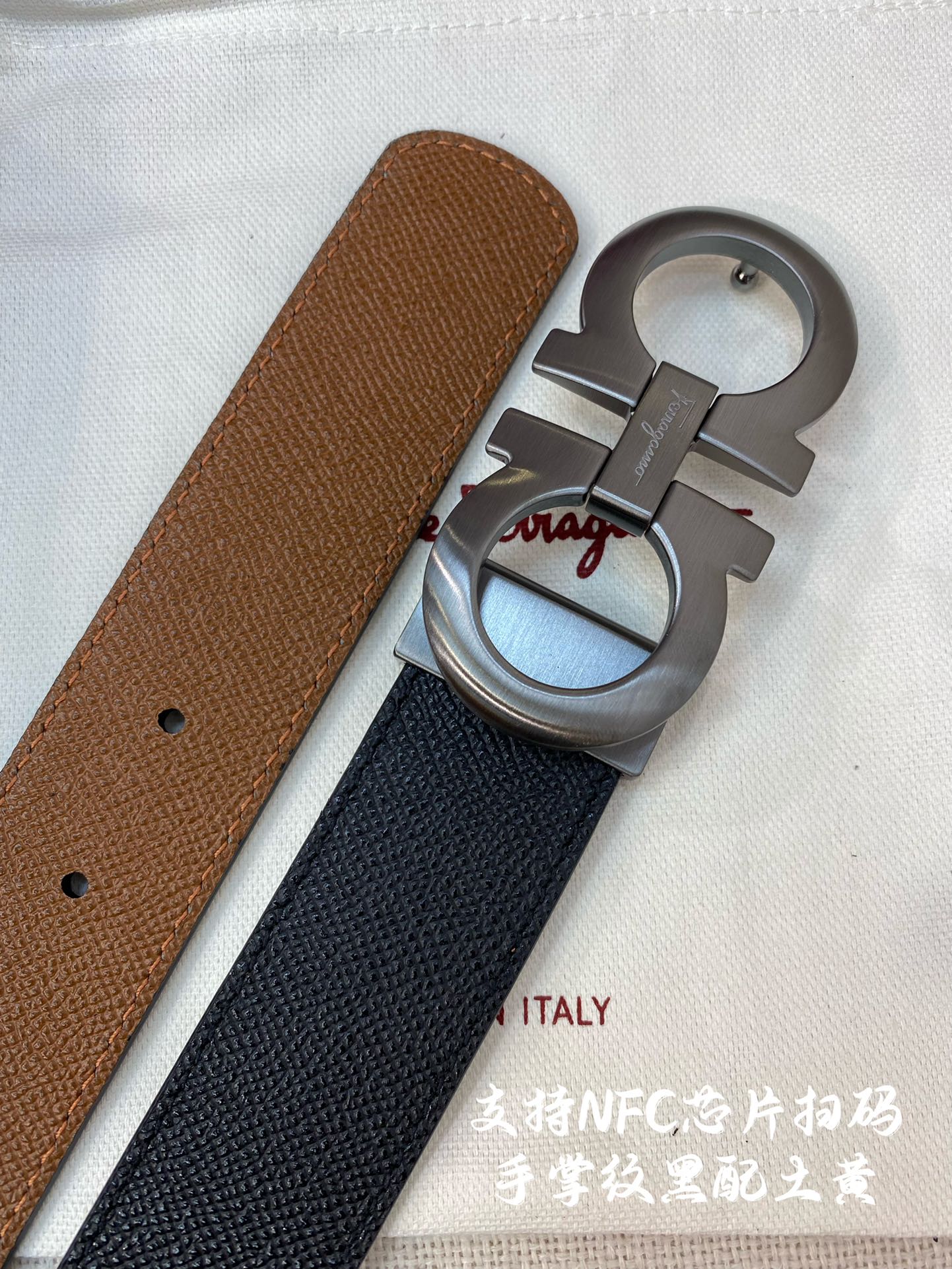 Salvatore Ferragamo Male Leather Belt Cow Leather M