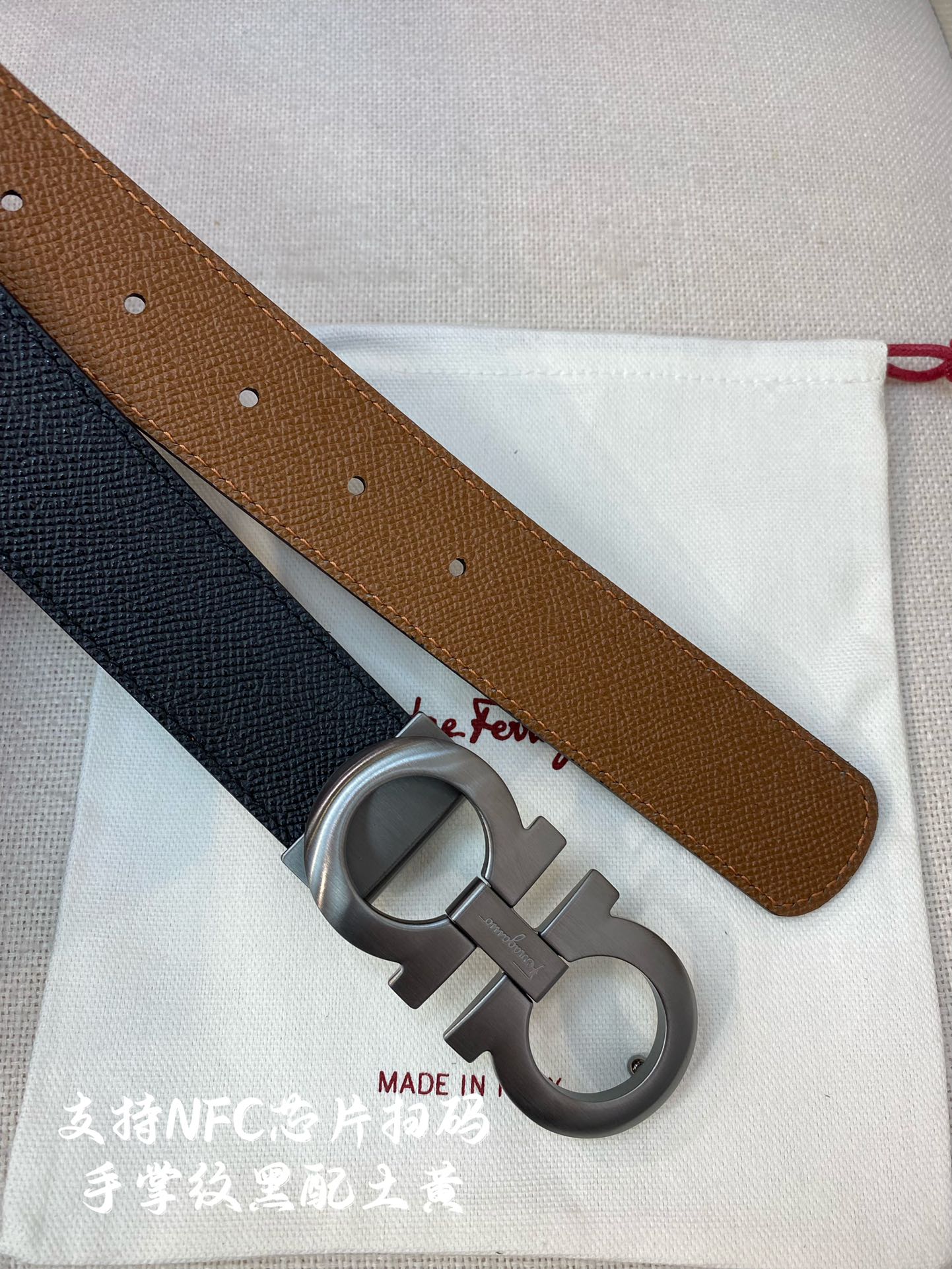 Salvatore Ferragamo Male Leather Belt Cow Leather M