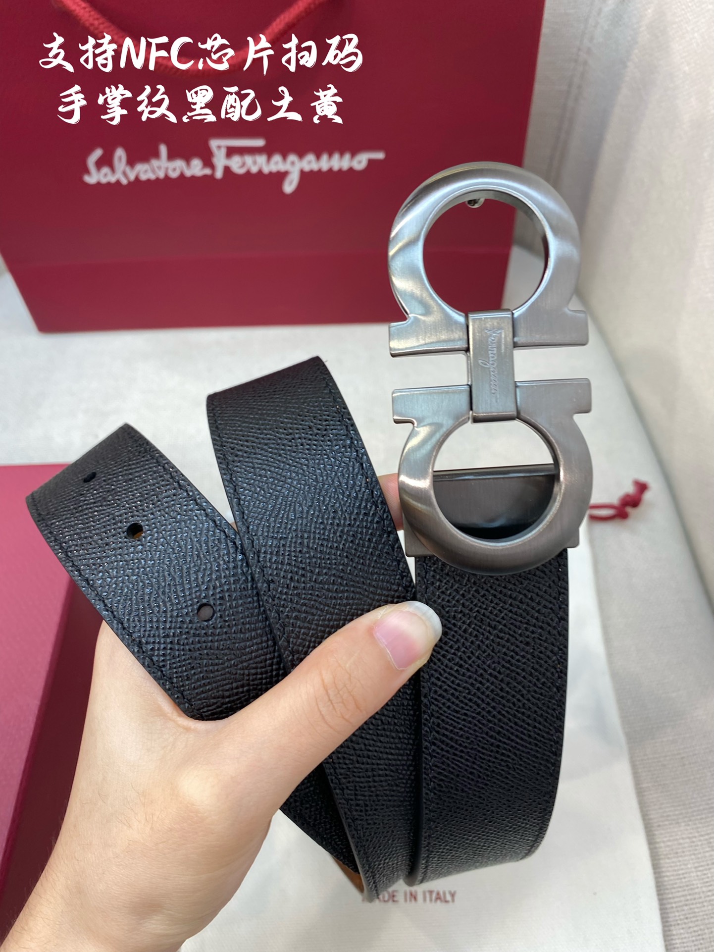 Salvatore Ferragamo Male Leather Belt Cow Leather M