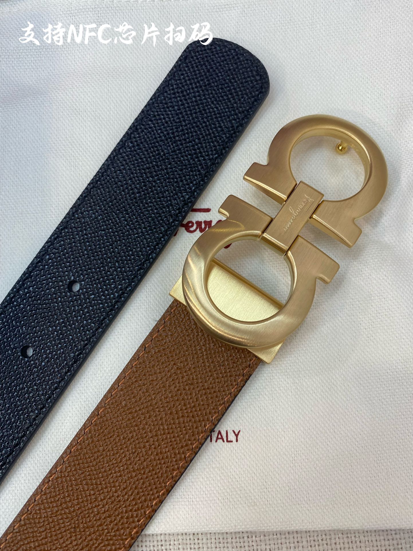 Salvatore Ferragamo Male Leather Belt Cow Leather M