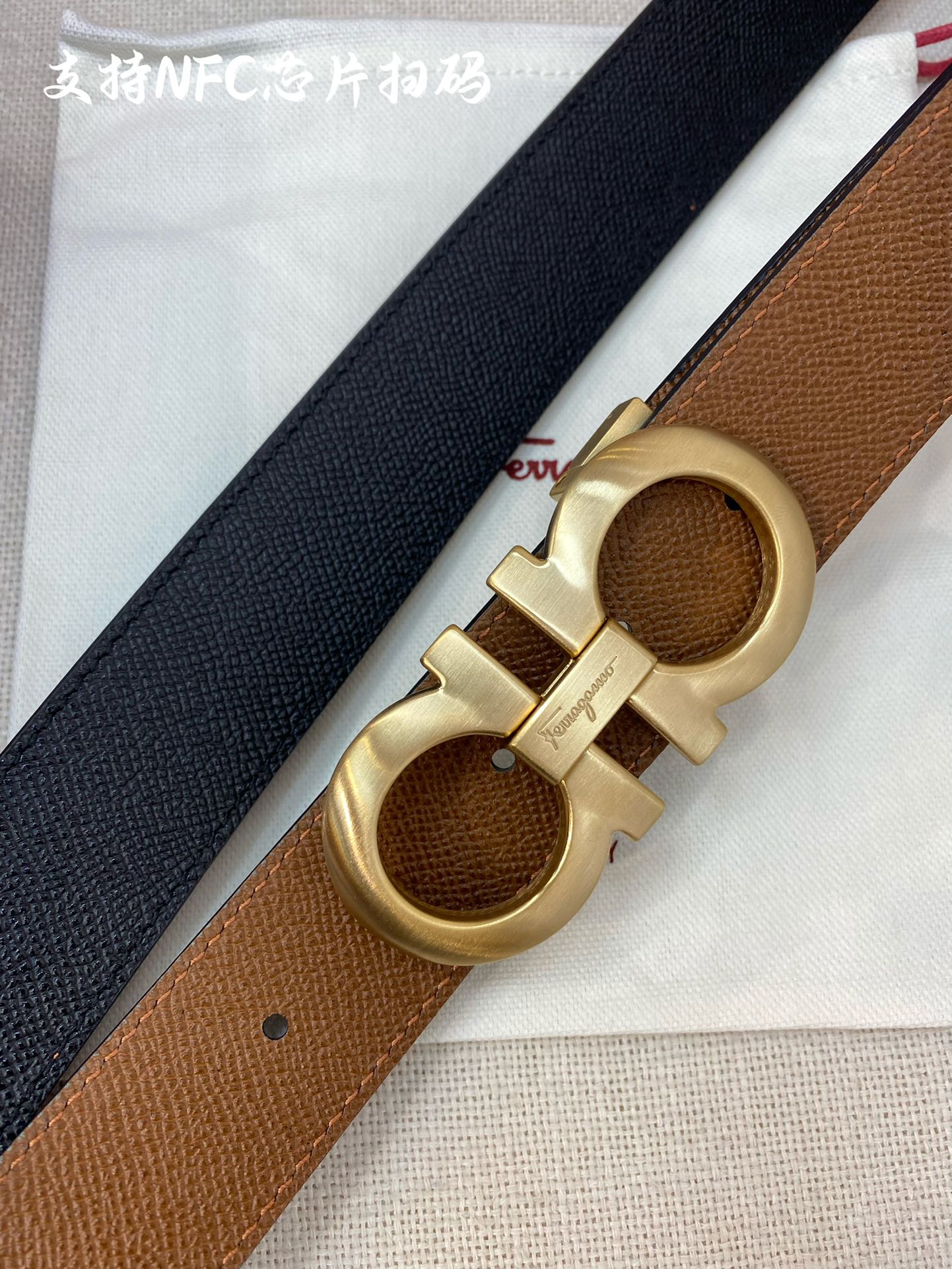 Salvatore Ferragamo Male Leather Belt Cow Leather M