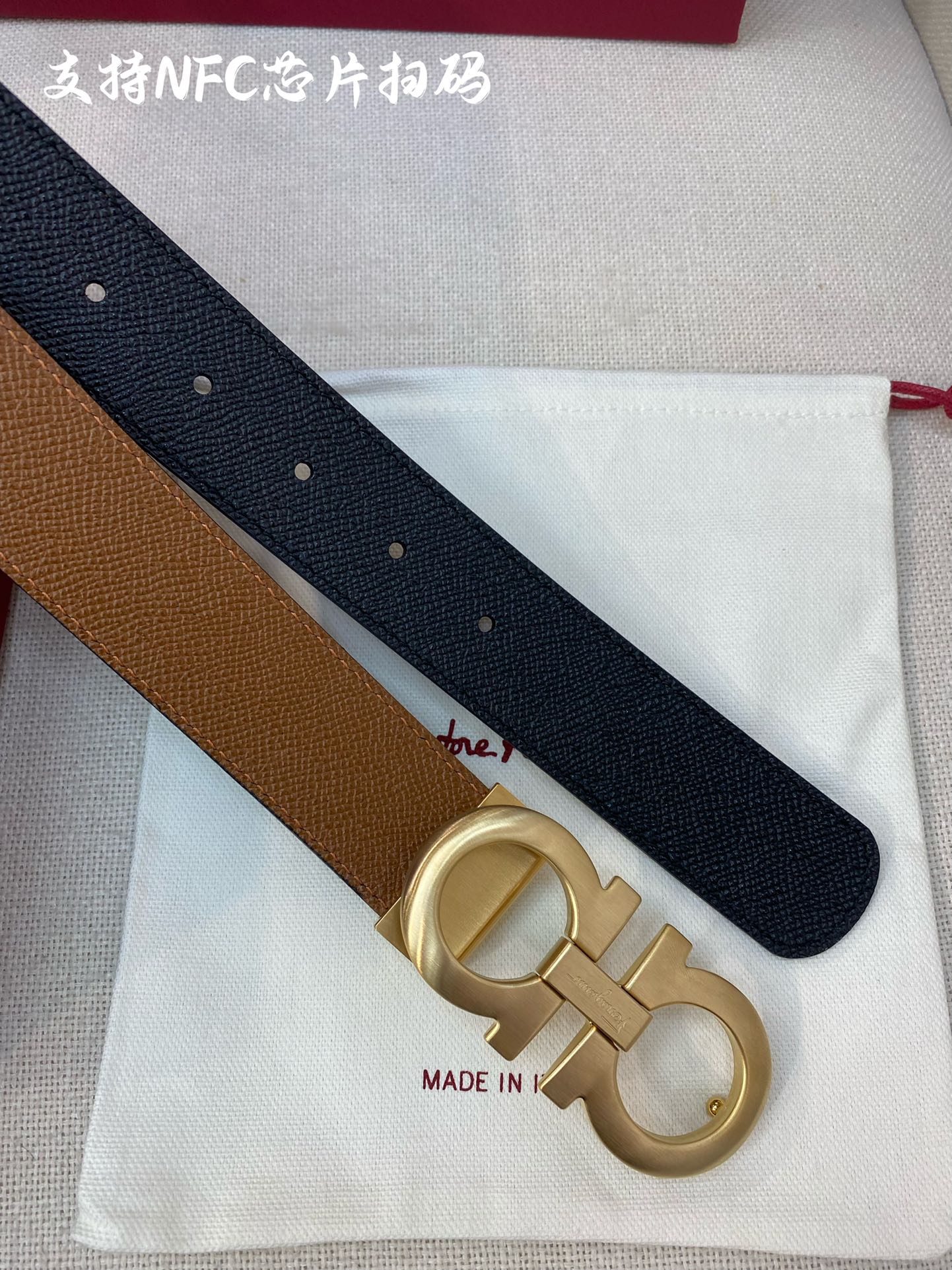 Salvatore Ferragamo Male Leather Belt Cow Leather M