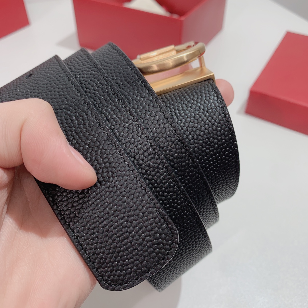 Salvatore Ferragamo Male Leather Belt Top Grain Leather S-m-l