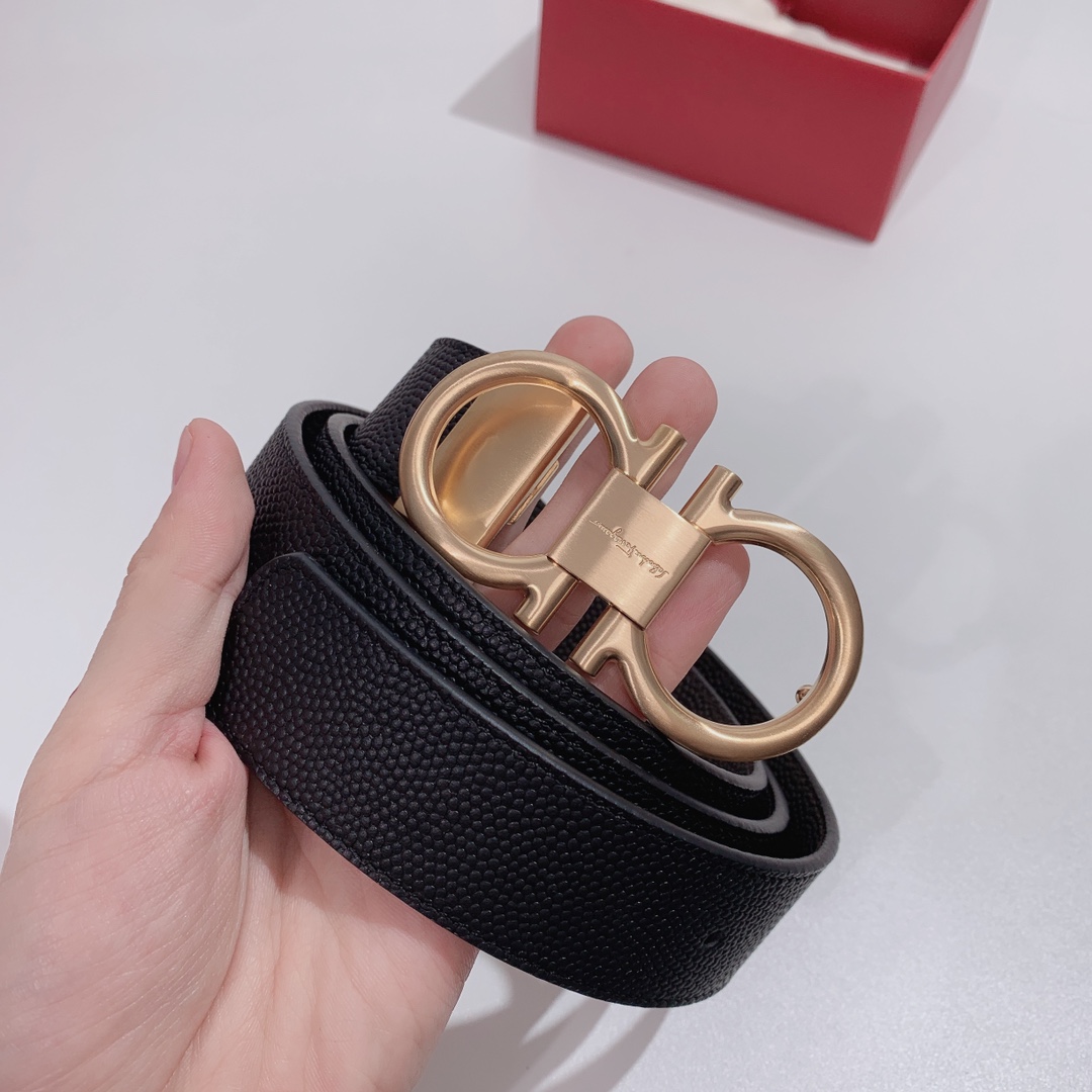 Salvatore Ferragamo Male Leather Belt Top Grain Leather S-m-l