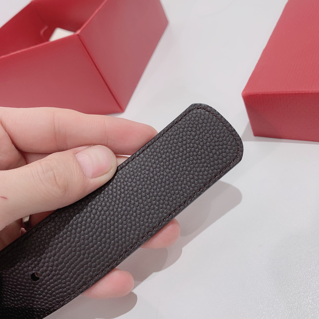 Salvatore Ferragamo Male Leather Belt Top Grain Leather S-m-l