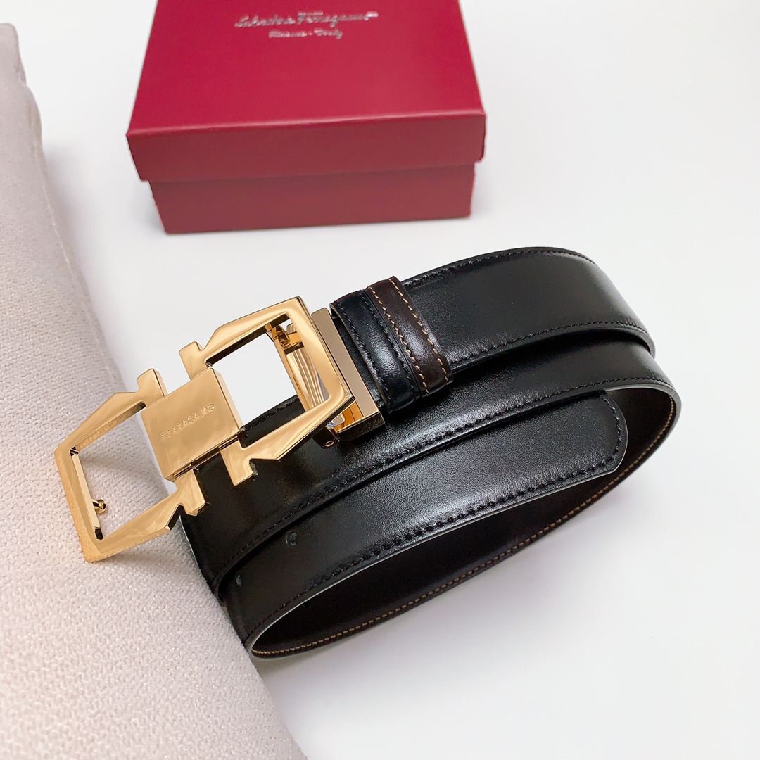 Salvatore Ferragamo Male Leather Belt Cow Leather