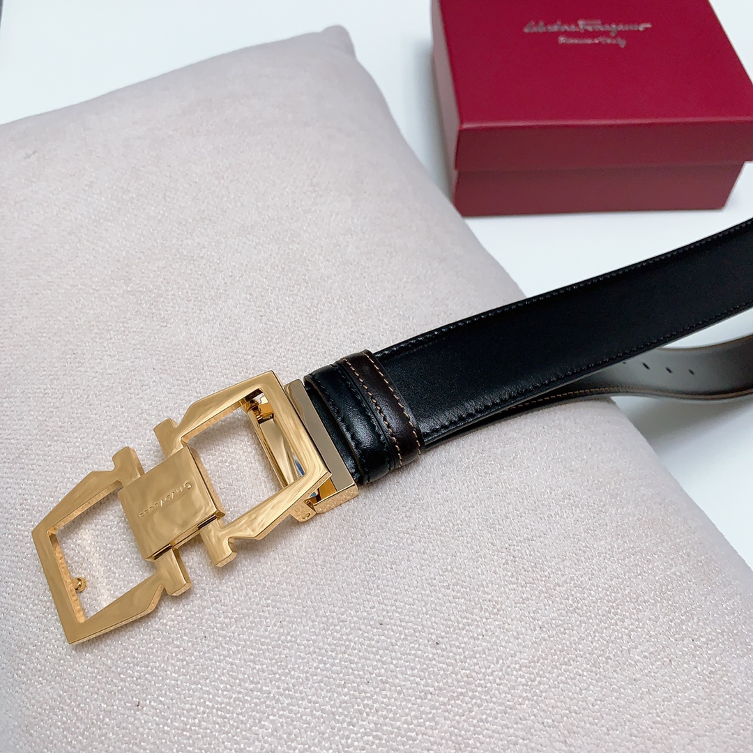 Salvatore Ferragamo Male Leather Belt Cow Leather