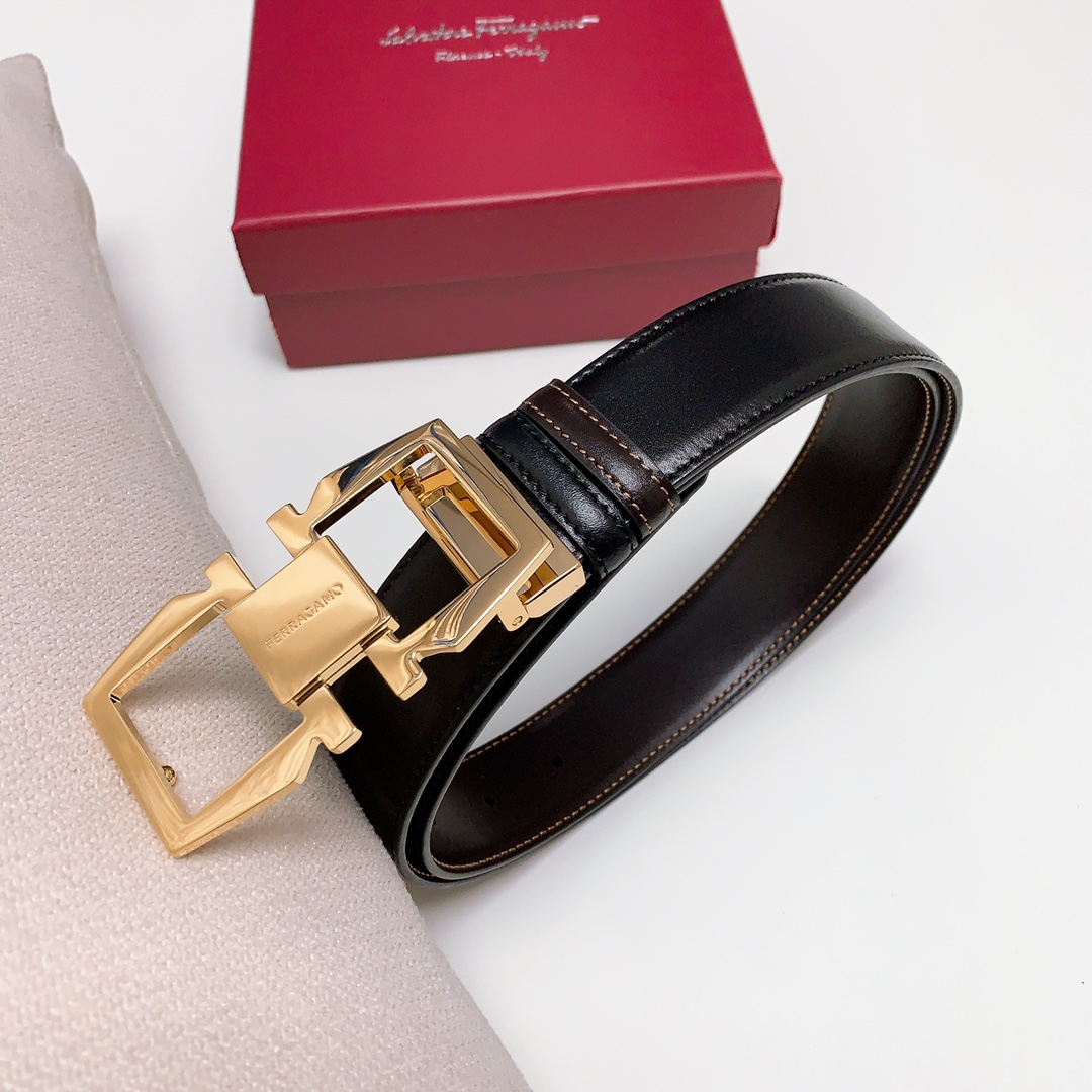 Salvatore Ferragamo Male Leather Belt Cow Leather