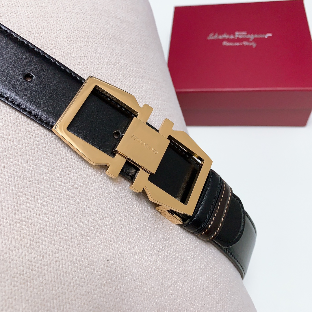 Salvatore Ferragamo Male Leather Belt Cow Leather