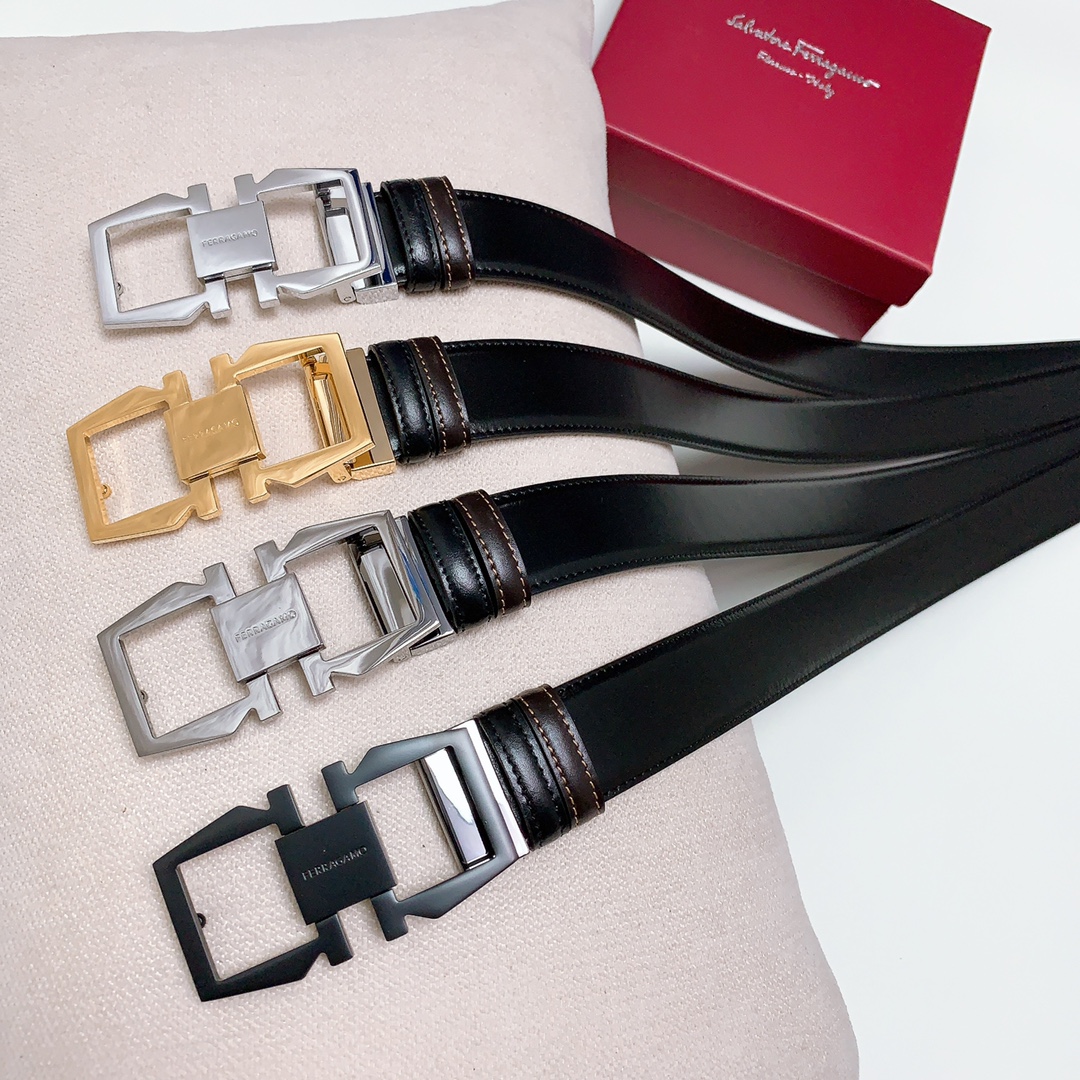 Salvatore Ferragamo Male Leather Belt Cow Leather