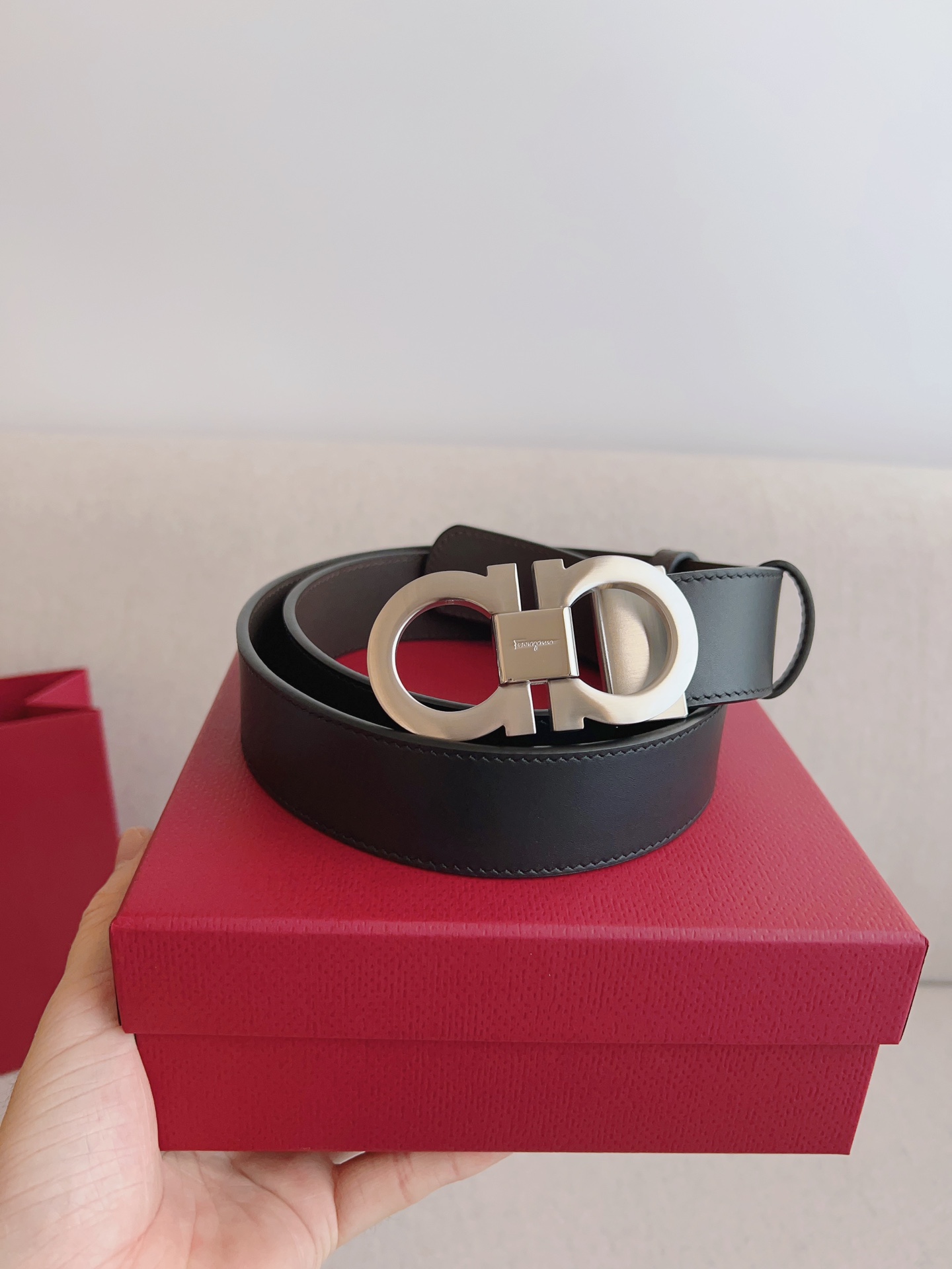 Salvatore Ferragamo Male Leather Belt Top Grain Leather M