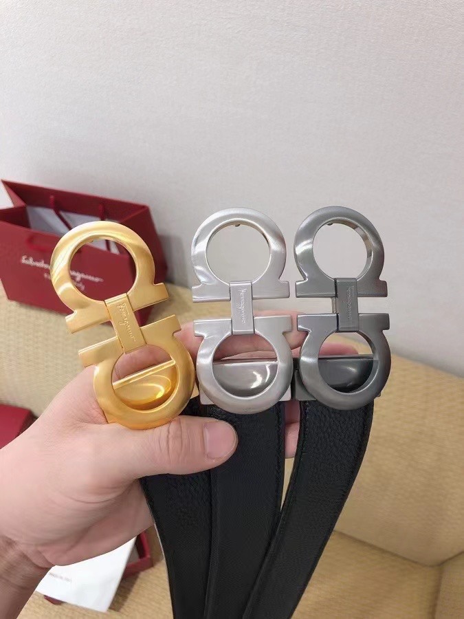 Salvatore Ferragamo Male Leather Belt Top Grain Leather M