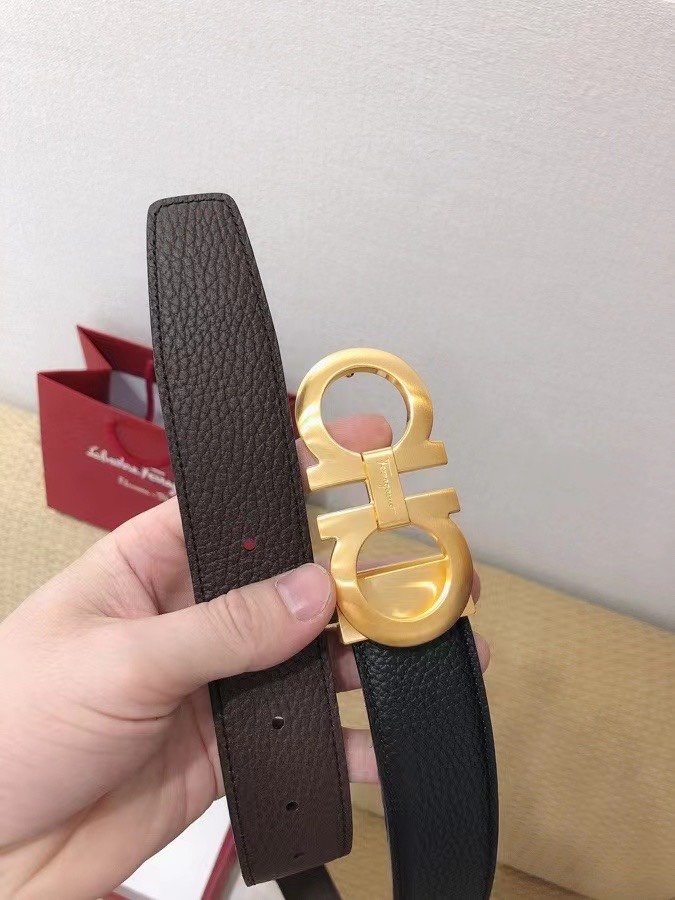 Salvatore Ferragamo Male Leather Belt Top Grain Leather M