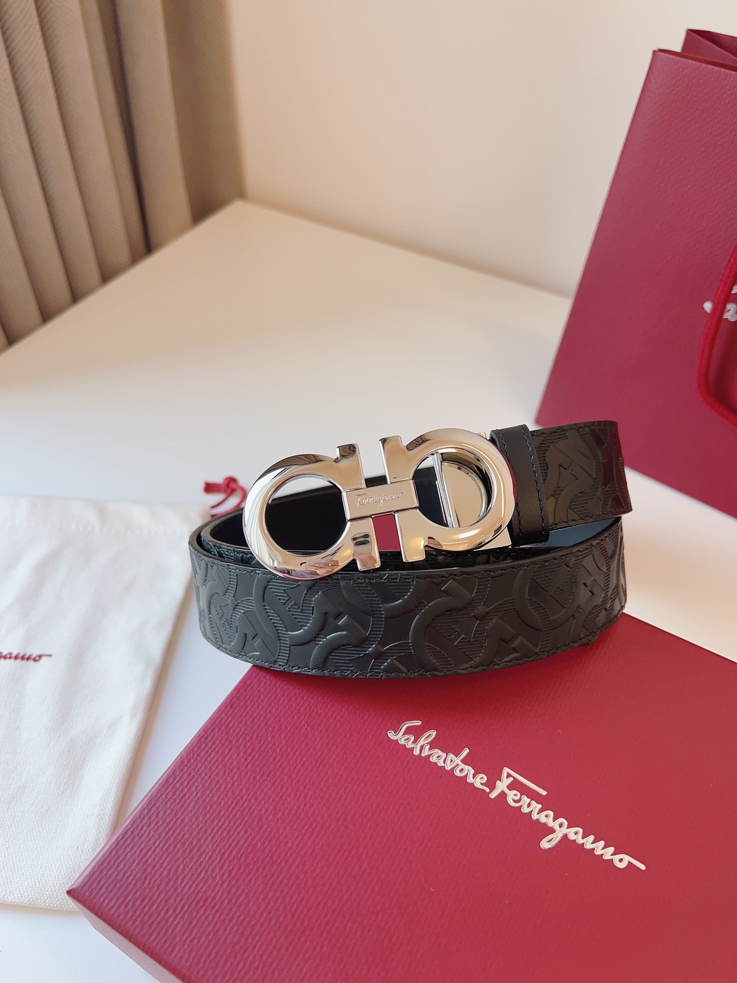 Salvatore Ferragamo Male Leather Belt 35mm