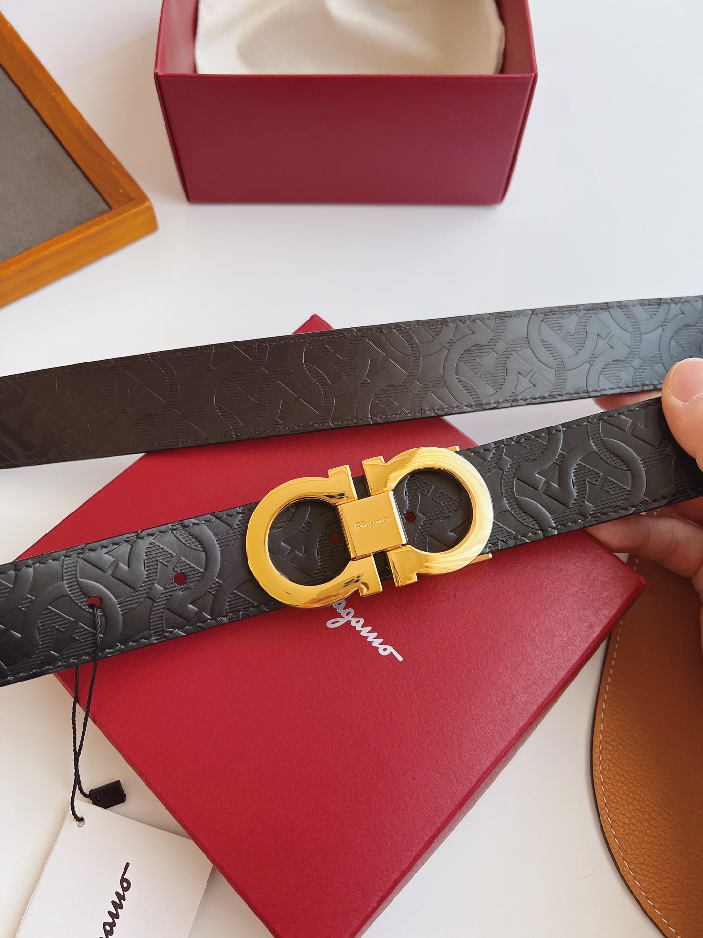 Salvatore Ferragamo Male Leather Belt Top Grain Leather M