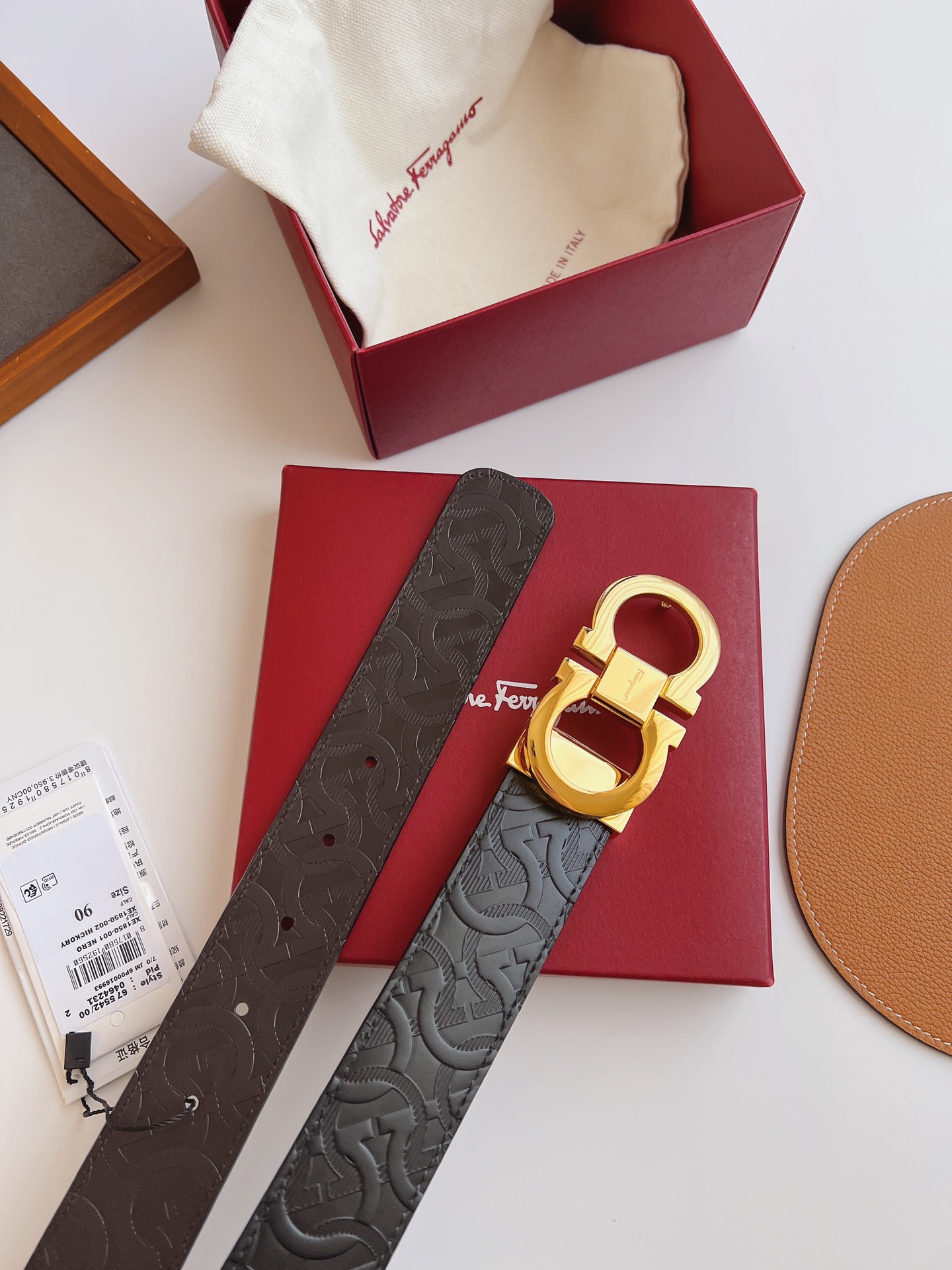 Salvatore Ferragamo Male Leather Belt Top Grain Leather M