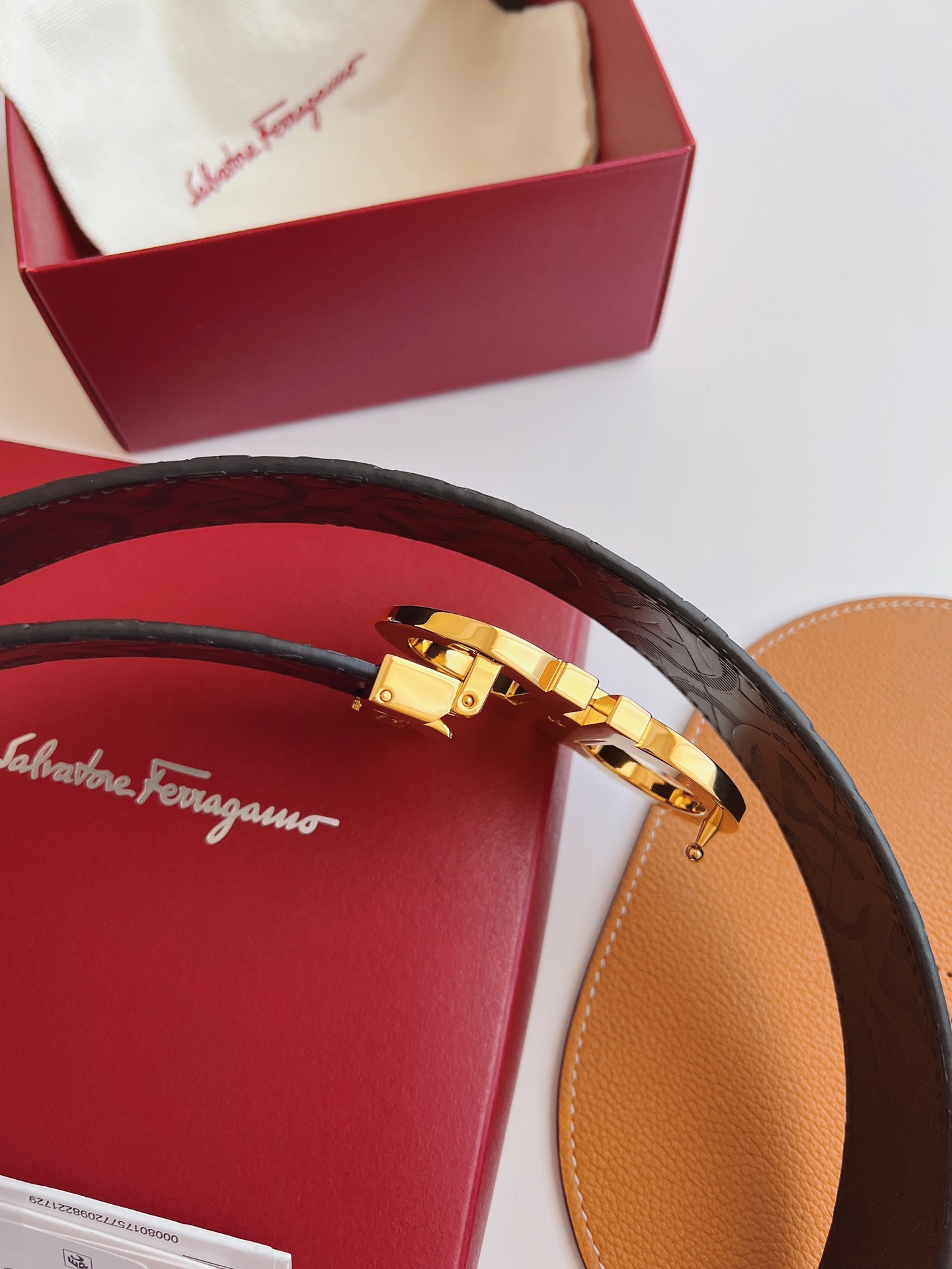 Salvatore Ferragamo Male Leather Belt Top Grain Leather M