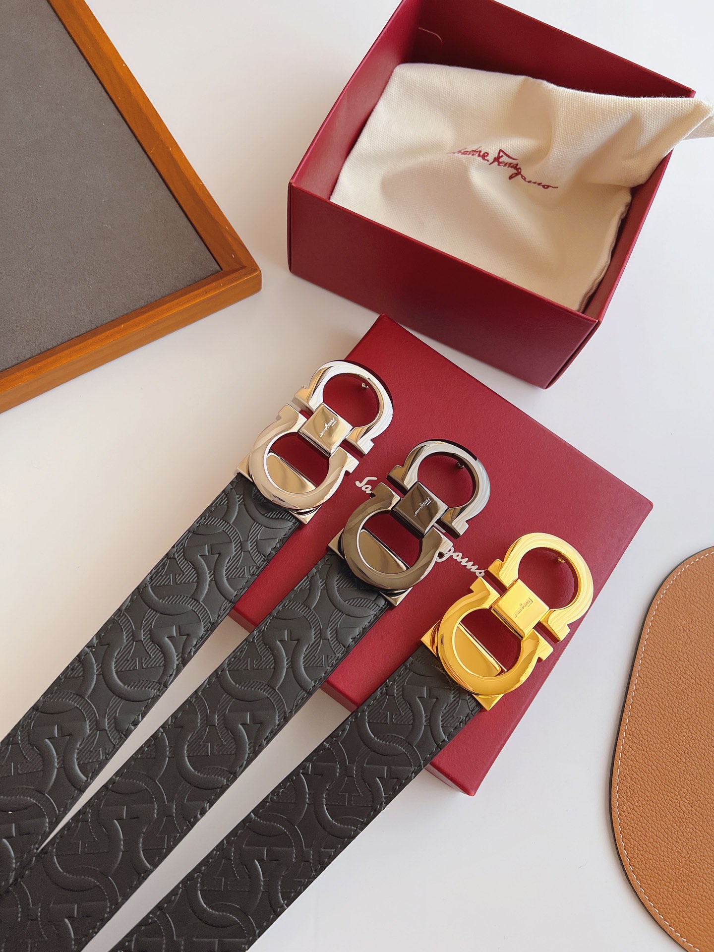 Salvatore Ferragamo Male Leather Belt Top Grain Leather M