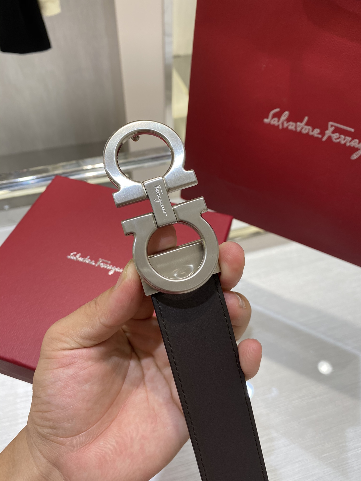 Salvatore Ferragamo Leather Belt Cow Leather L