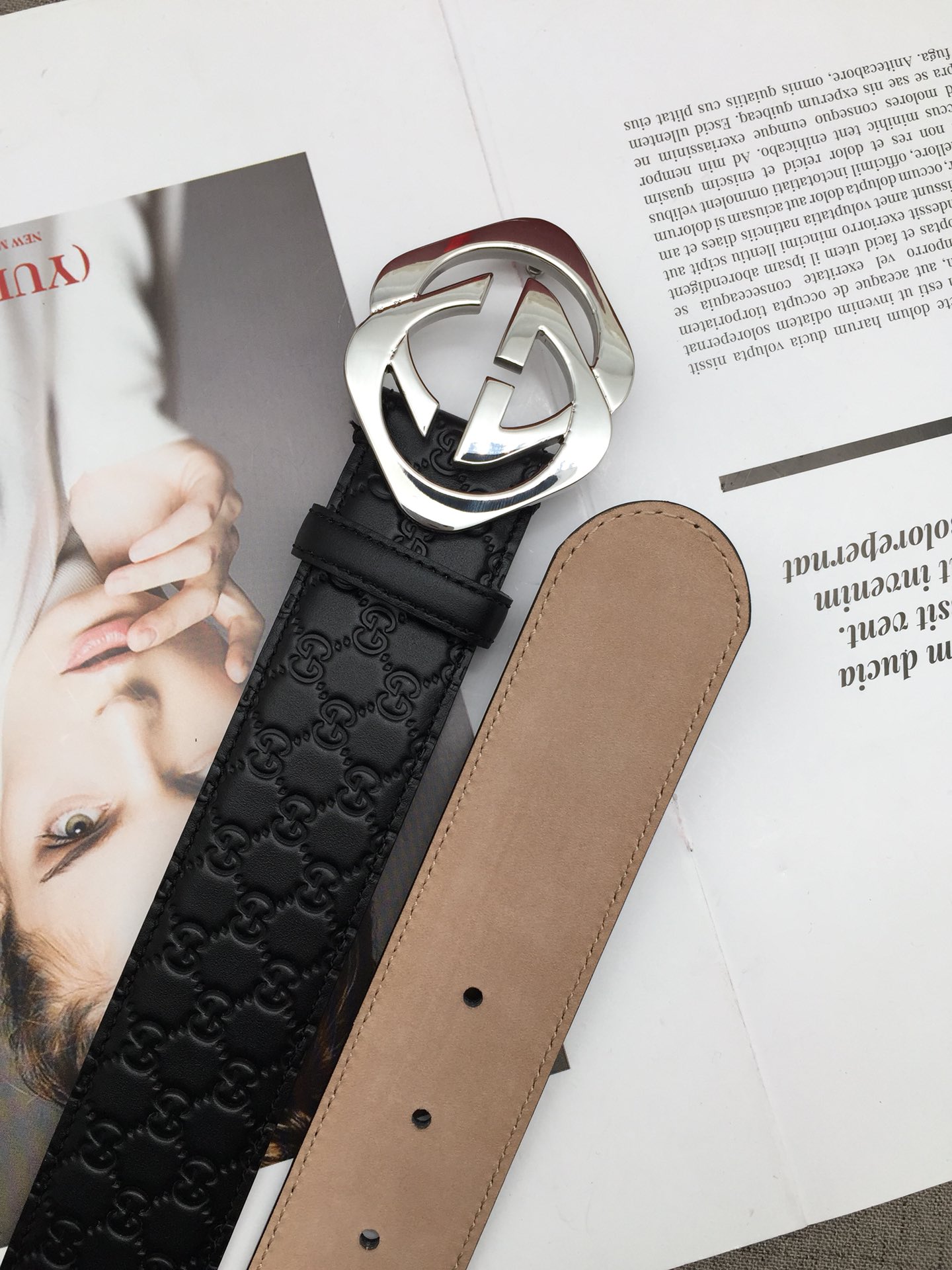 Gucci Male Leather Belt Top Grain Leather L