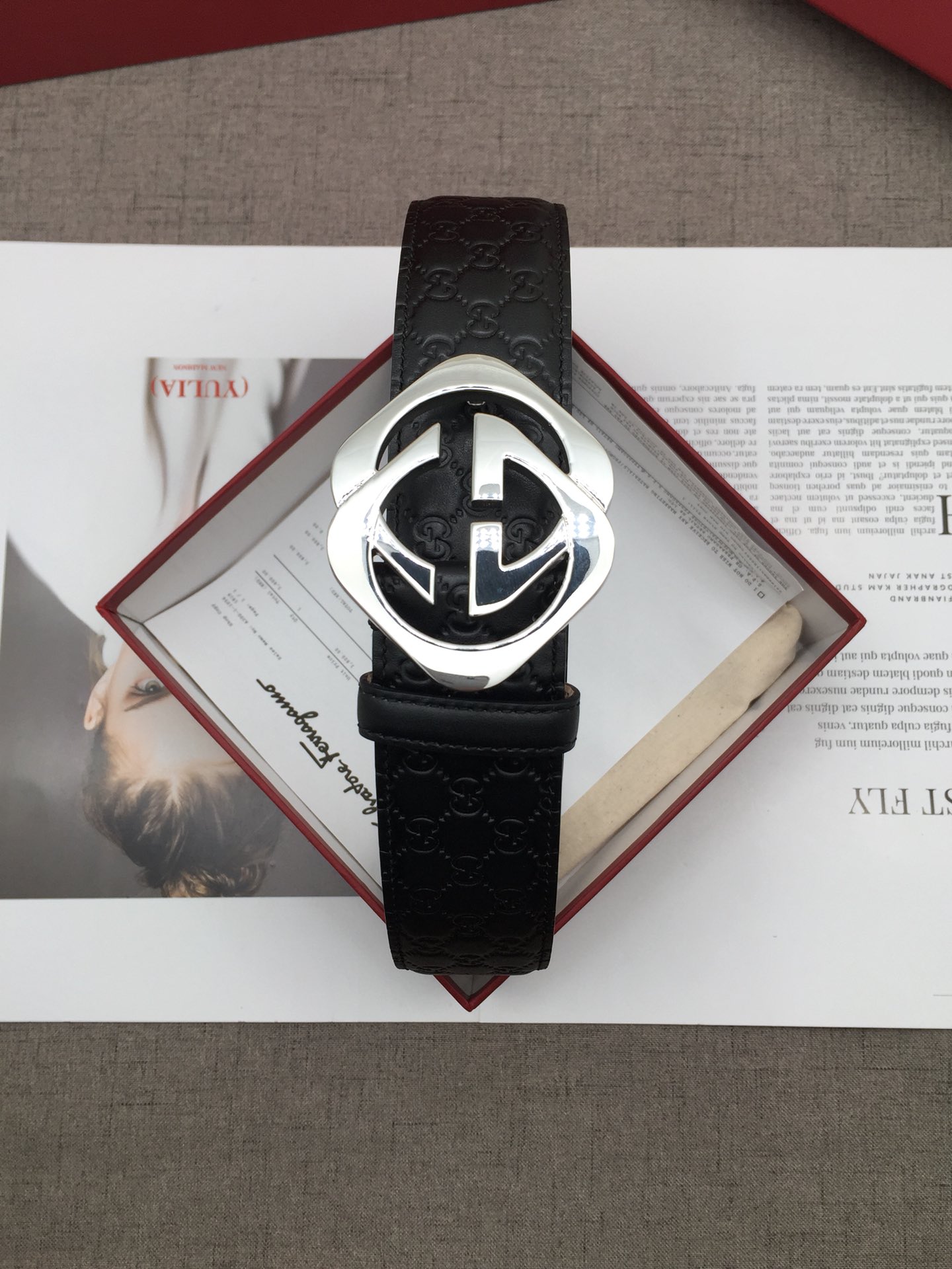 Gucci Male Leather Belt Top Grain Leather L