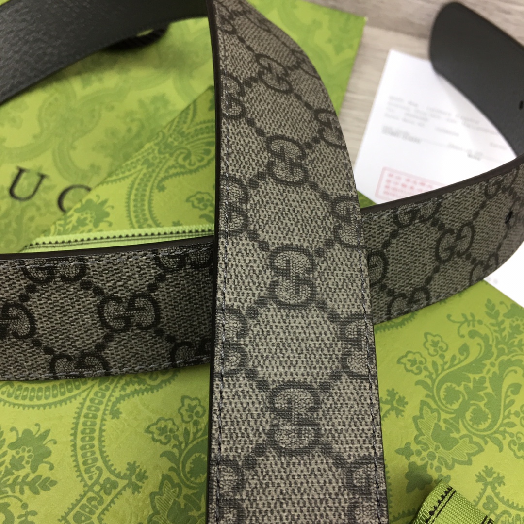 Gucci Male Basic Belt Canvas Gray M