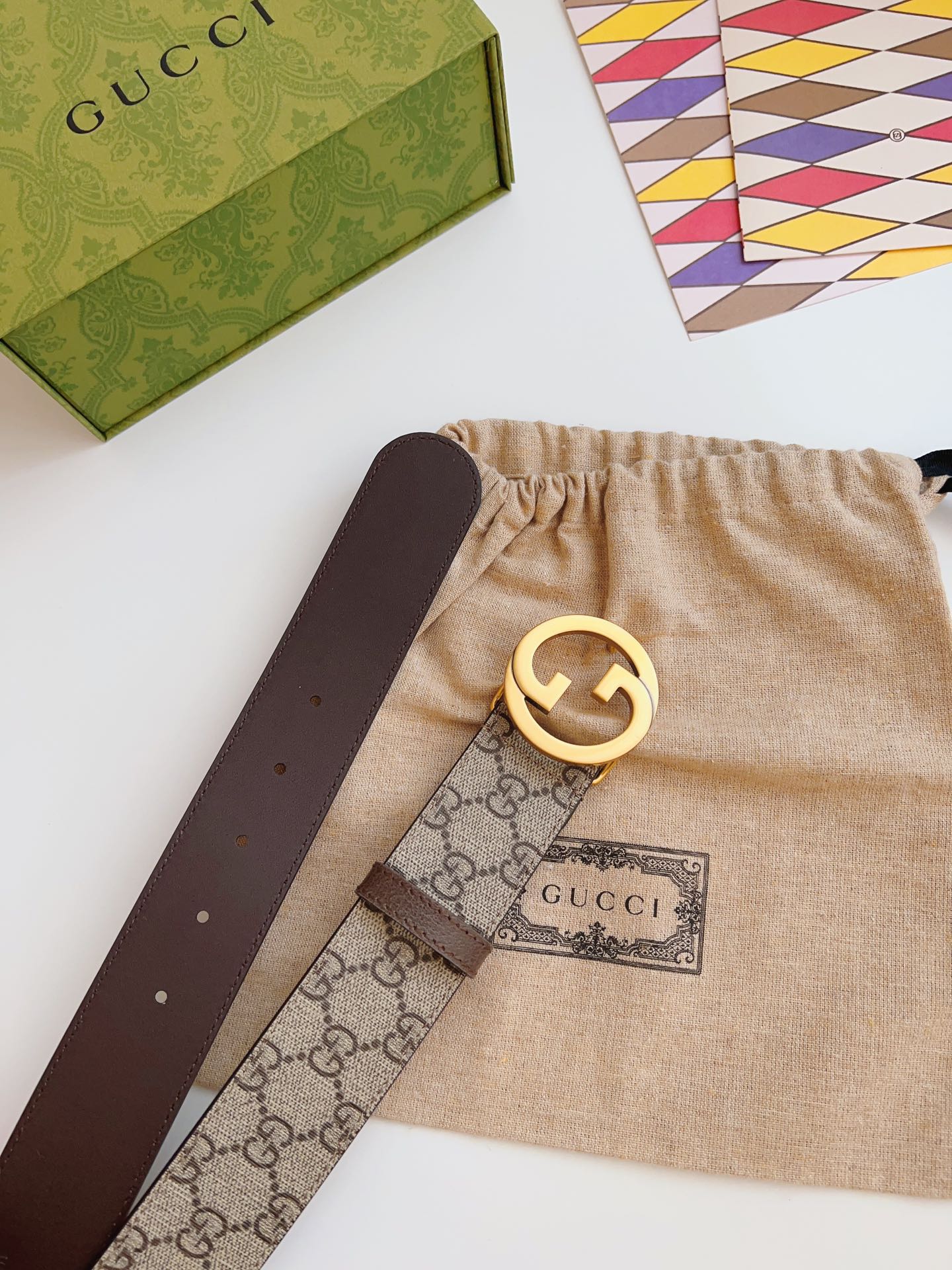 Gucci Male Basic Belt Canvas Brown S-m