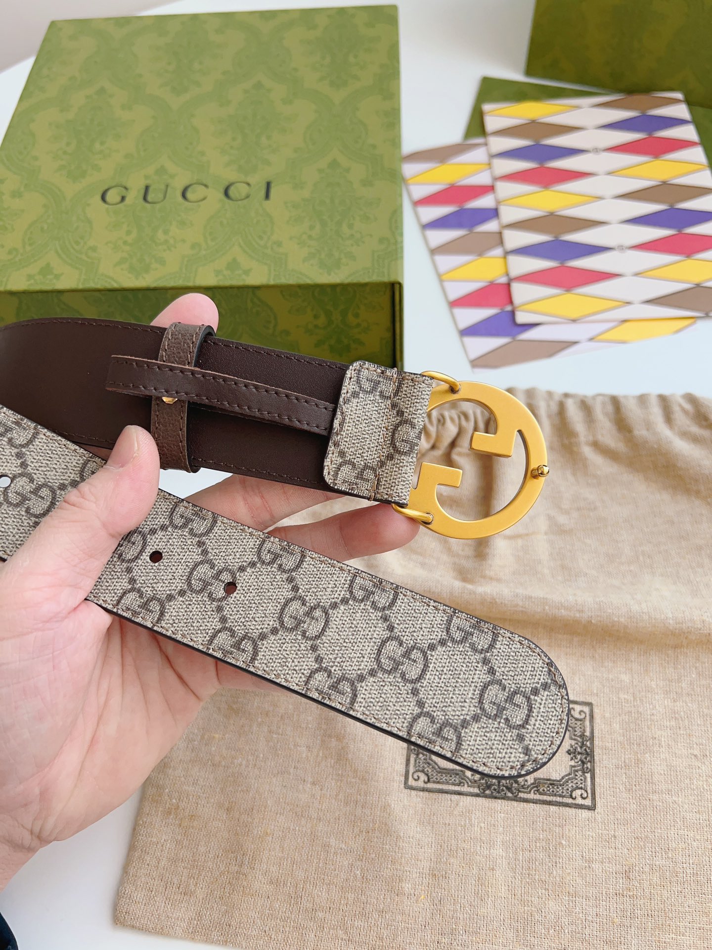 Gucci Male Basic Belt Canvas Brown S-m