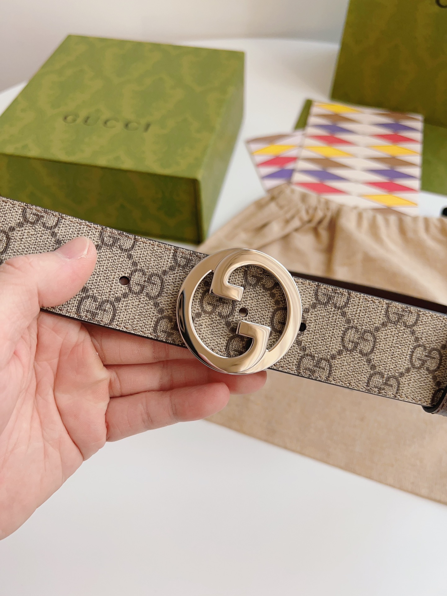 Gucci Male Basic Belt Canvas Brown S-m