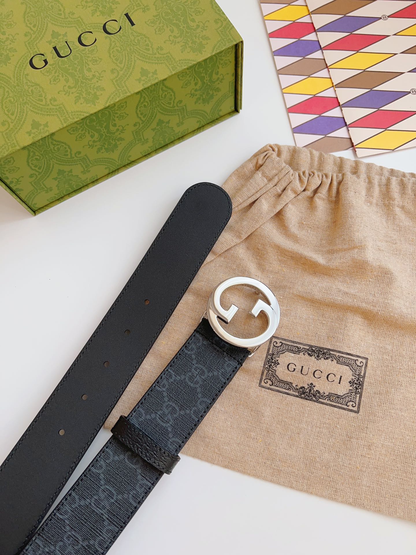 Gucci Male Basic Belt Canvas Brown S-m