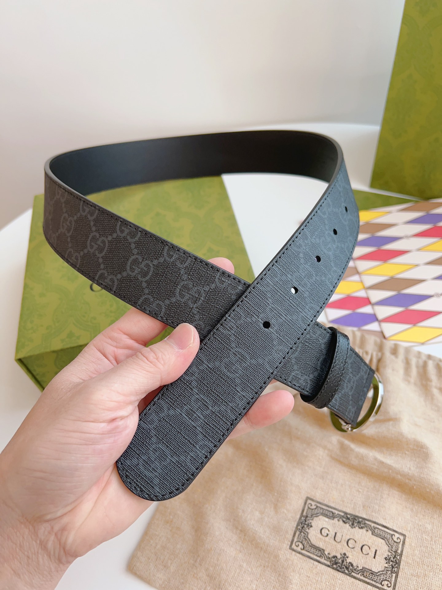 Gucci Male Basic Belt Canvas Brown S-m