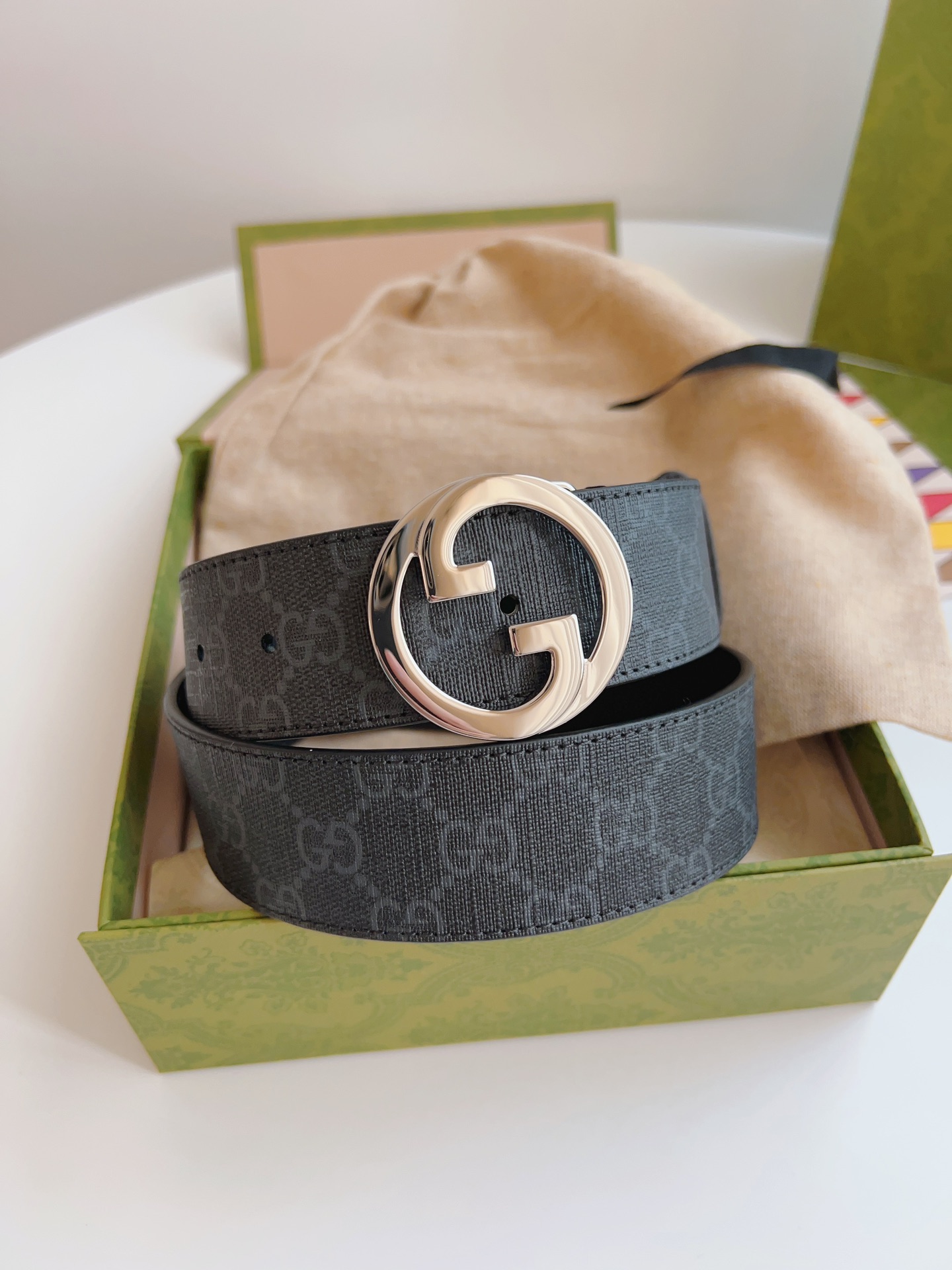 Gucci Male Basic Belt Canvas Brown S-m