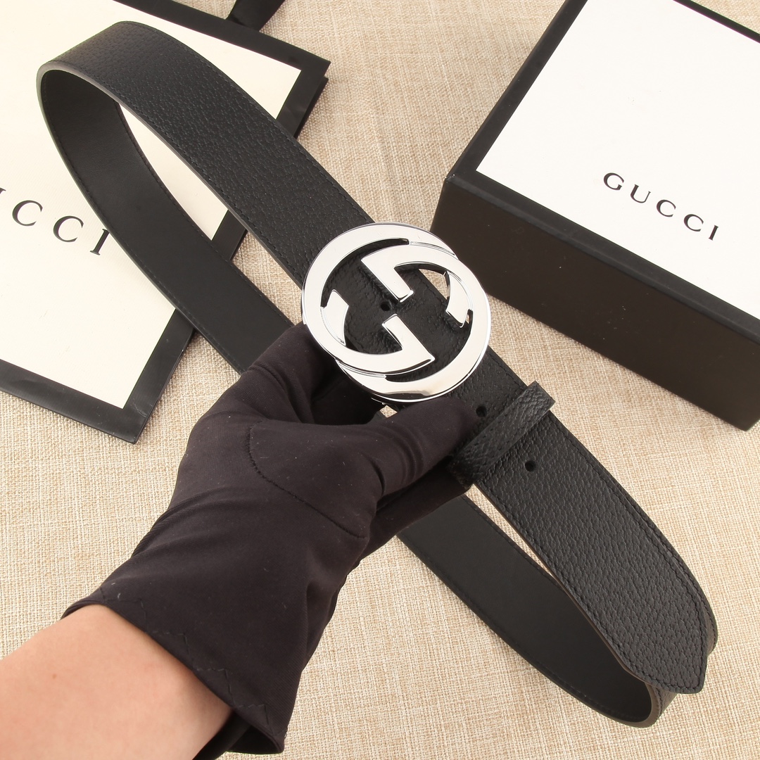 Gucci Male Leather Belt Cow Leather Black M