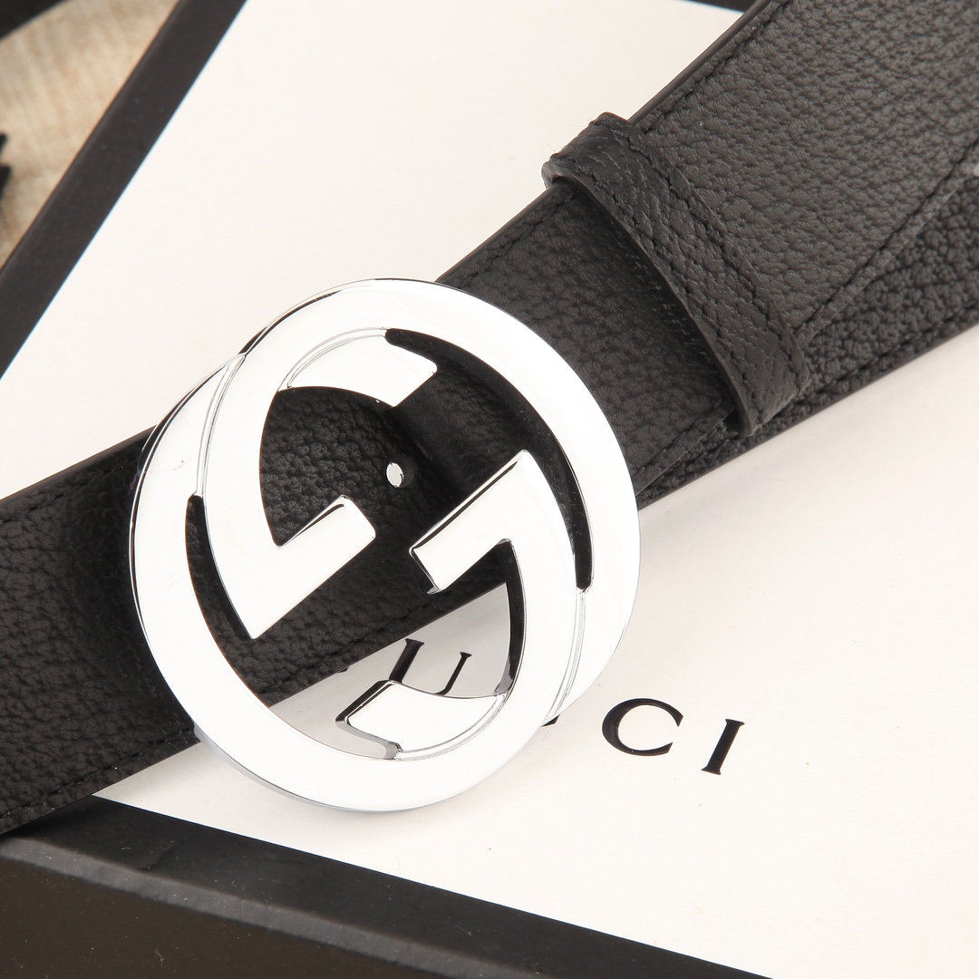 Gucci Male Leather Belt Cow Leather Black M