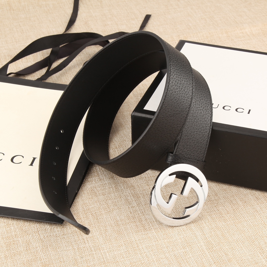 Gucci Male Leather Belt Cow Leather Black M
