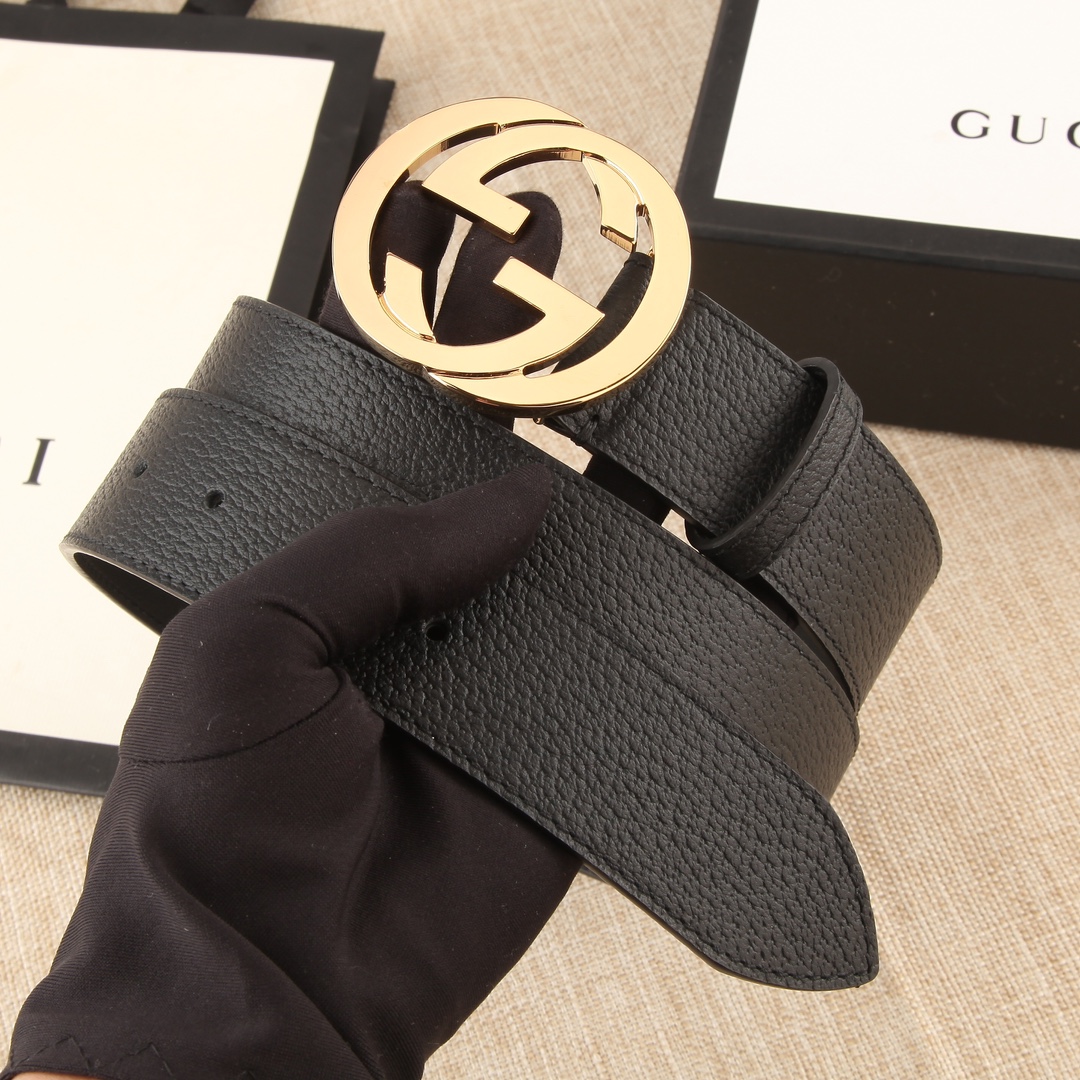 Gucci Male Leather Belt Cow Leather Black M