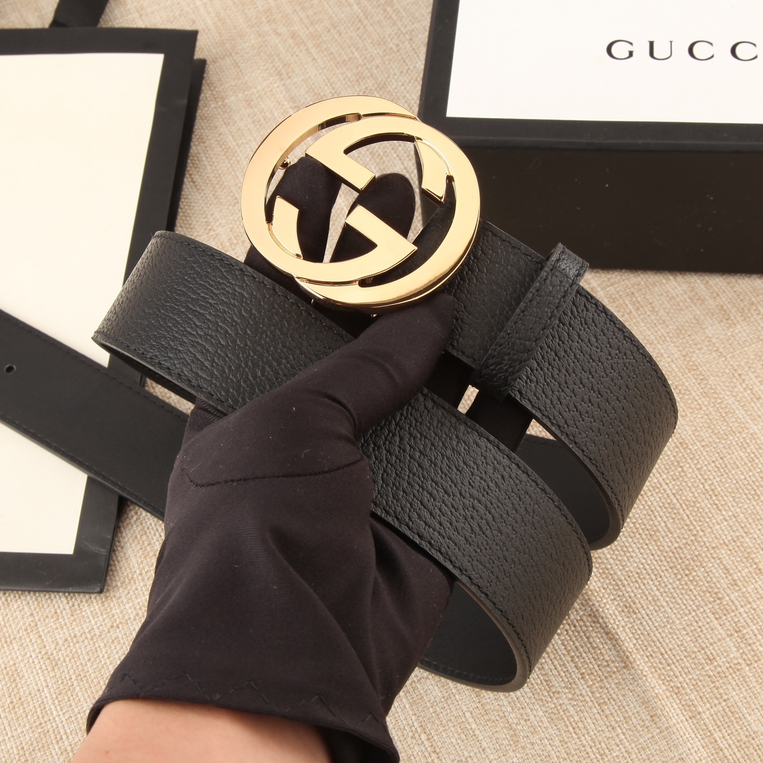 Gucci Male Leather Belt Cow Leather Black M