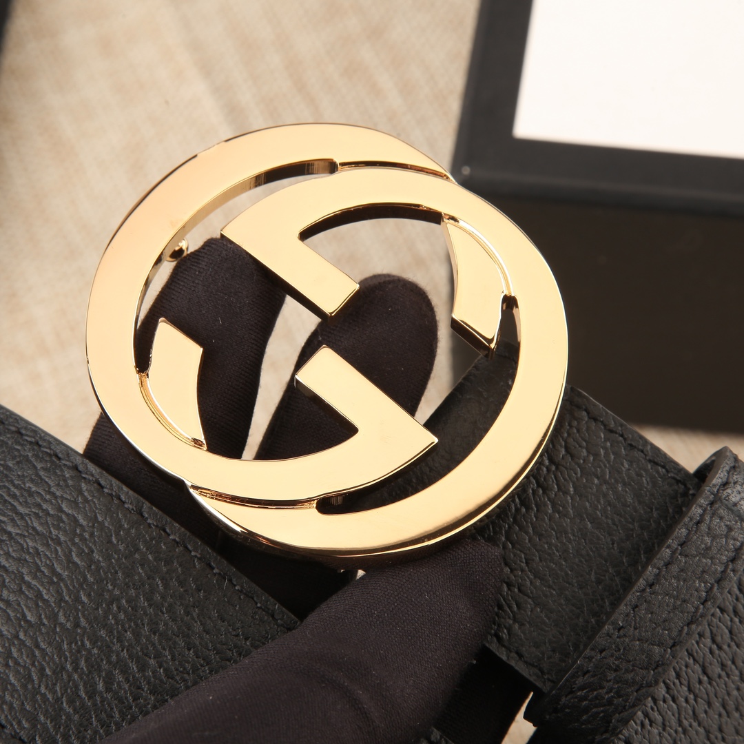 Gucci Male Leather Belt Cow Leather Black M