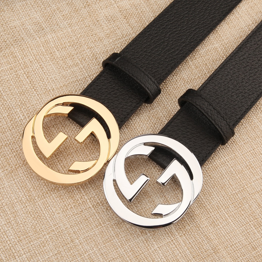 Gucci Male Leather Belt Cow Leather Black M